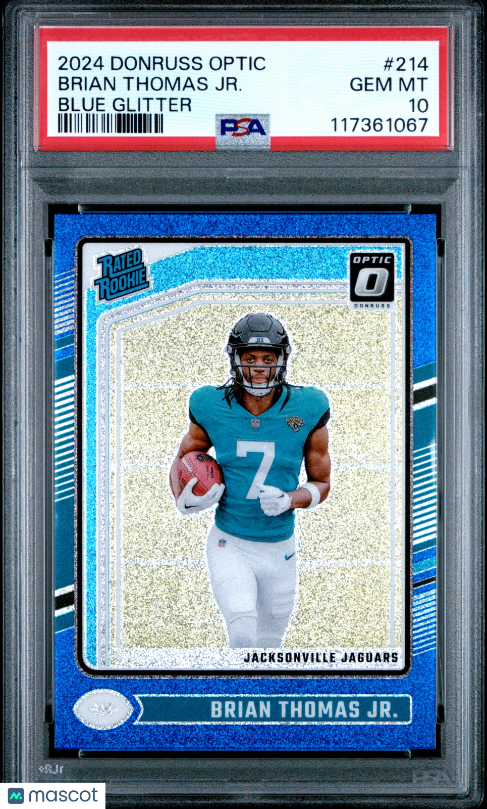 2024 Panini Donruss Optic Brian Thomas JR. Blue Glitter #214 PSA 10 - Graded Sports Cards