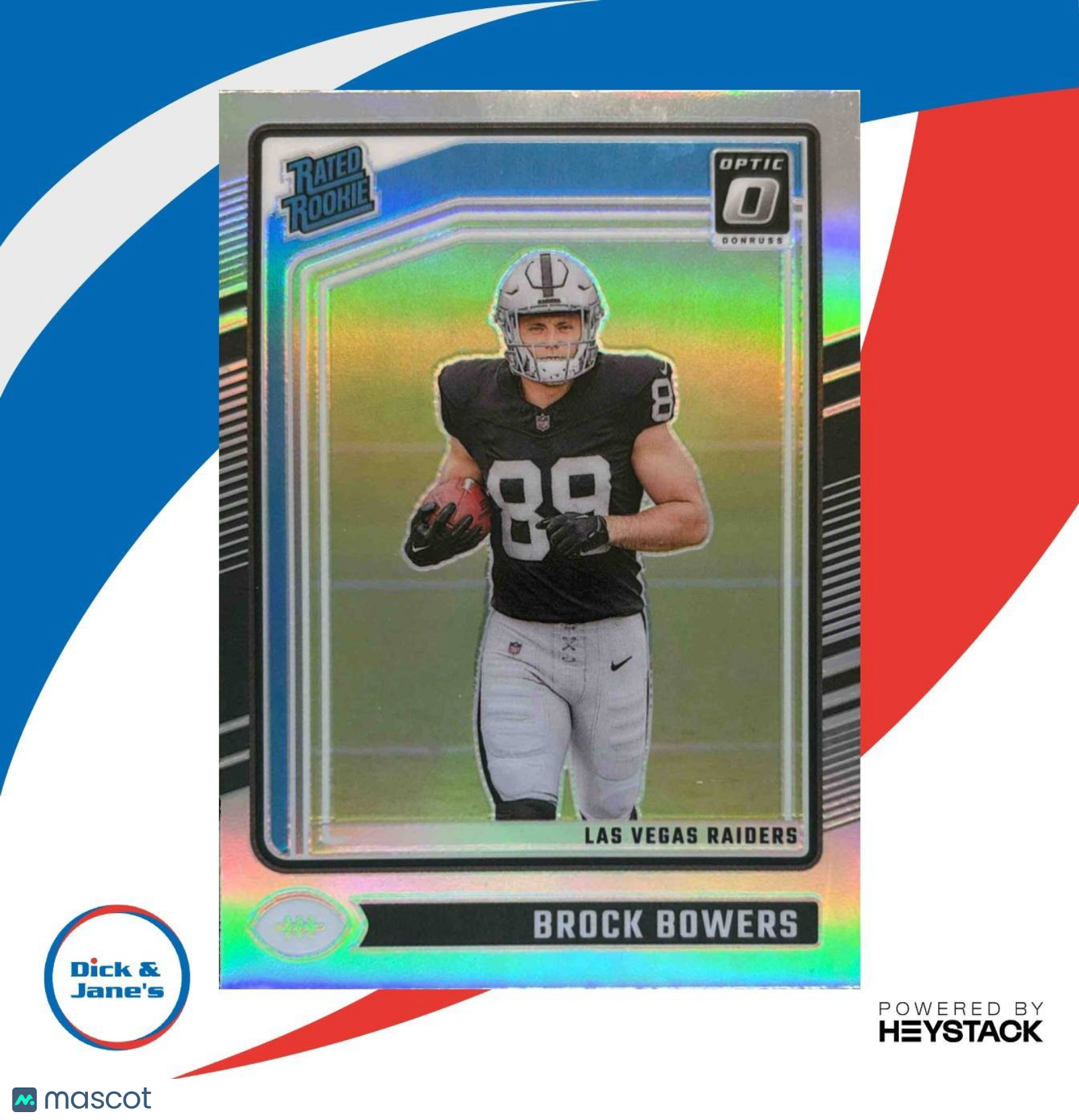 2024 Panini Donruss Optic Brock Bowers Holo #215 Rated Rookie Las Vegas Raiders - Sports Cards