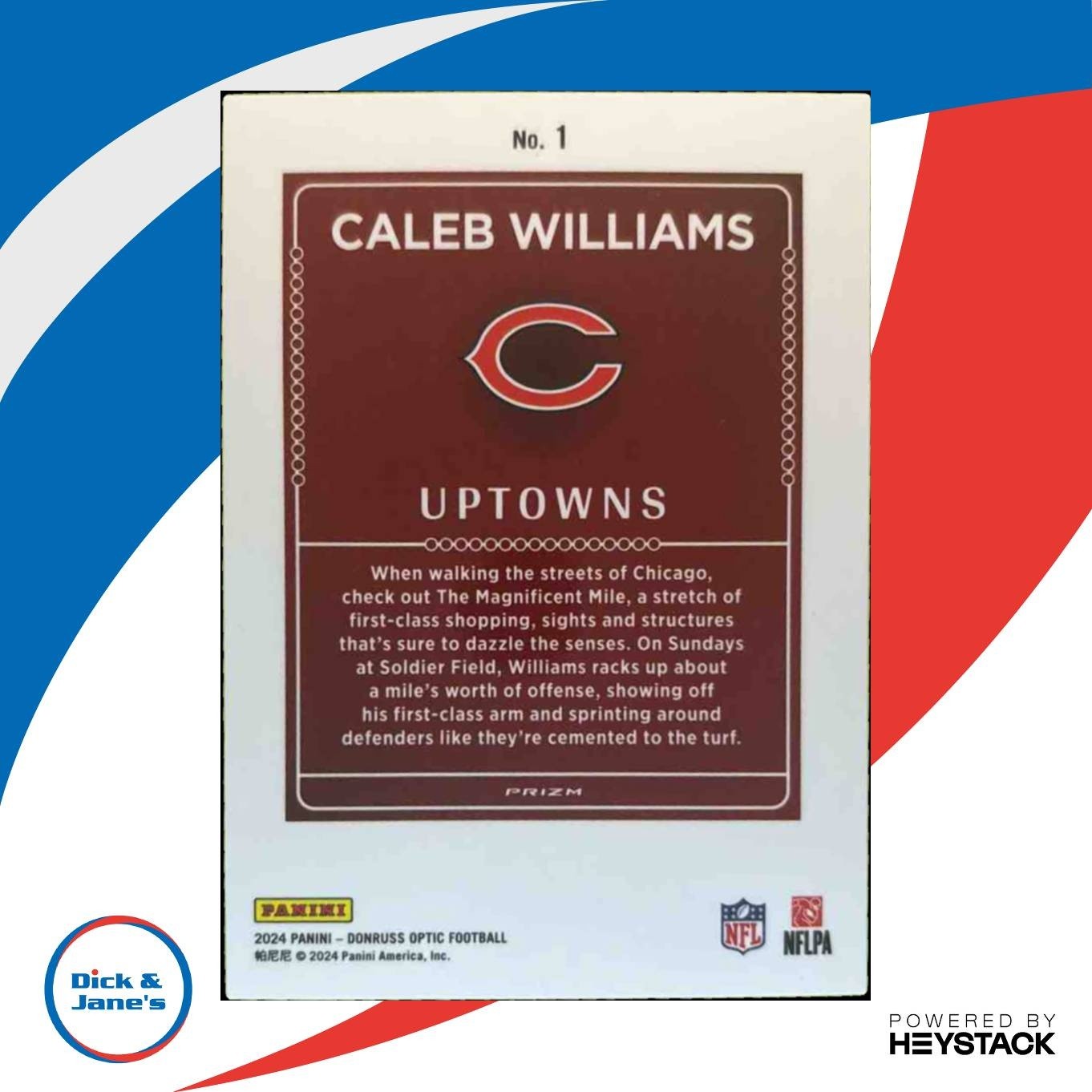 2024 Panini Donruss Optic Caleb Williams Uptowns #1 RC SSP Chicago Bears - Sports Cards