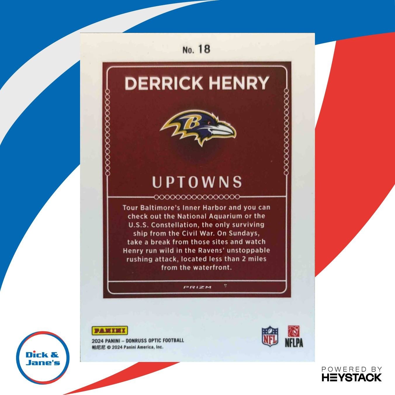 2024 Panini Donruss Optic Derrick Henry Uptowns #18 SSP Baltimore Ravens - Sports Cards