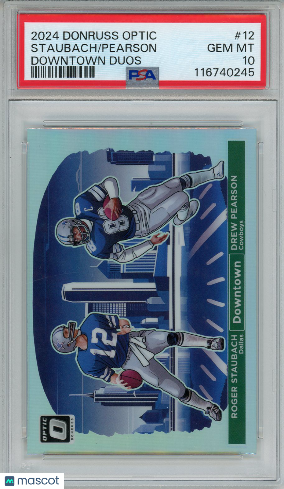2024 Panini Donruss Optic Downtown Duos Pearson Staubach #12 PSA 10 - Graded Sports Cards
