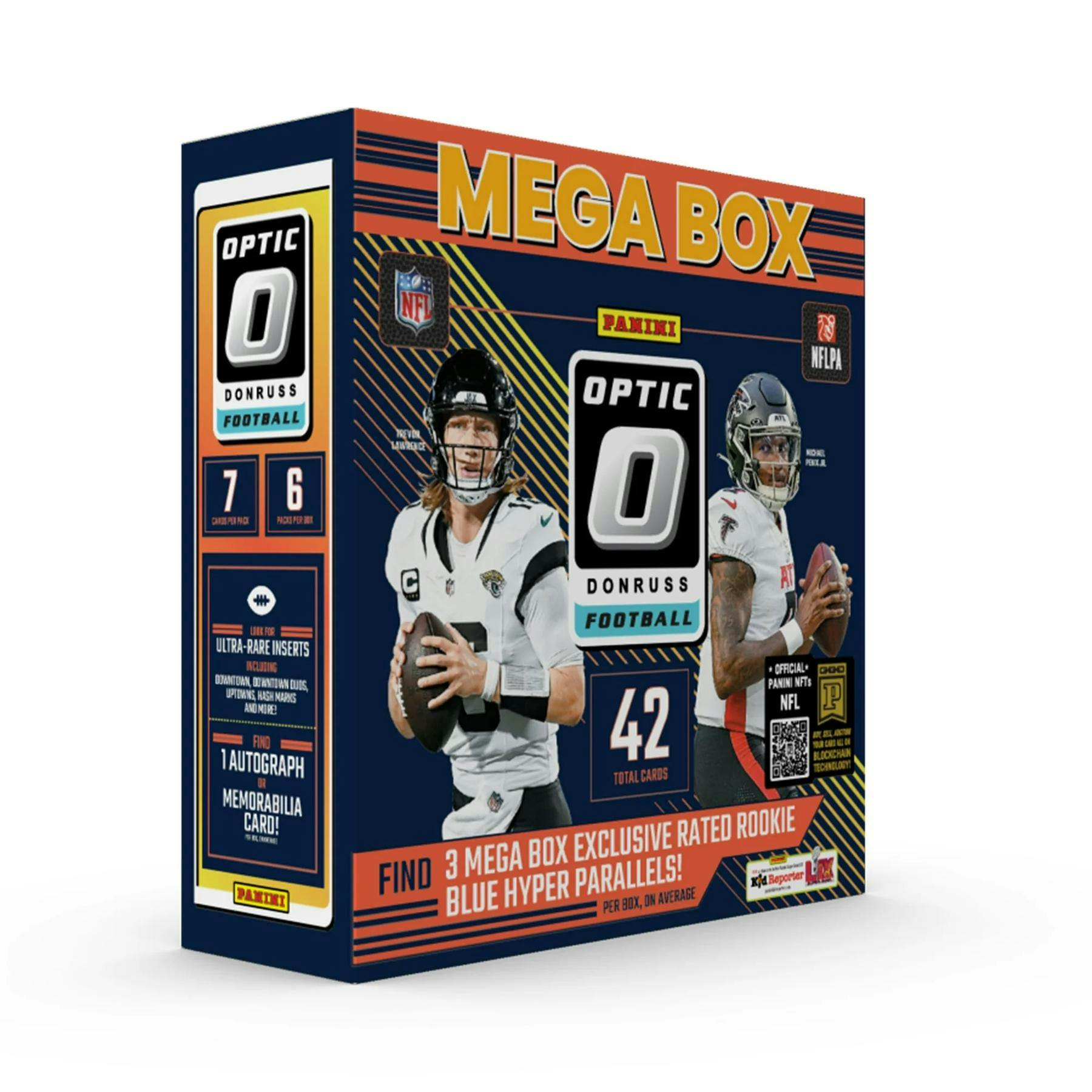 2024 Panini Donruss Optic Football Mega Box (Blue Hyper Parallels) 1 Auto or Mem - NFL Mega Box