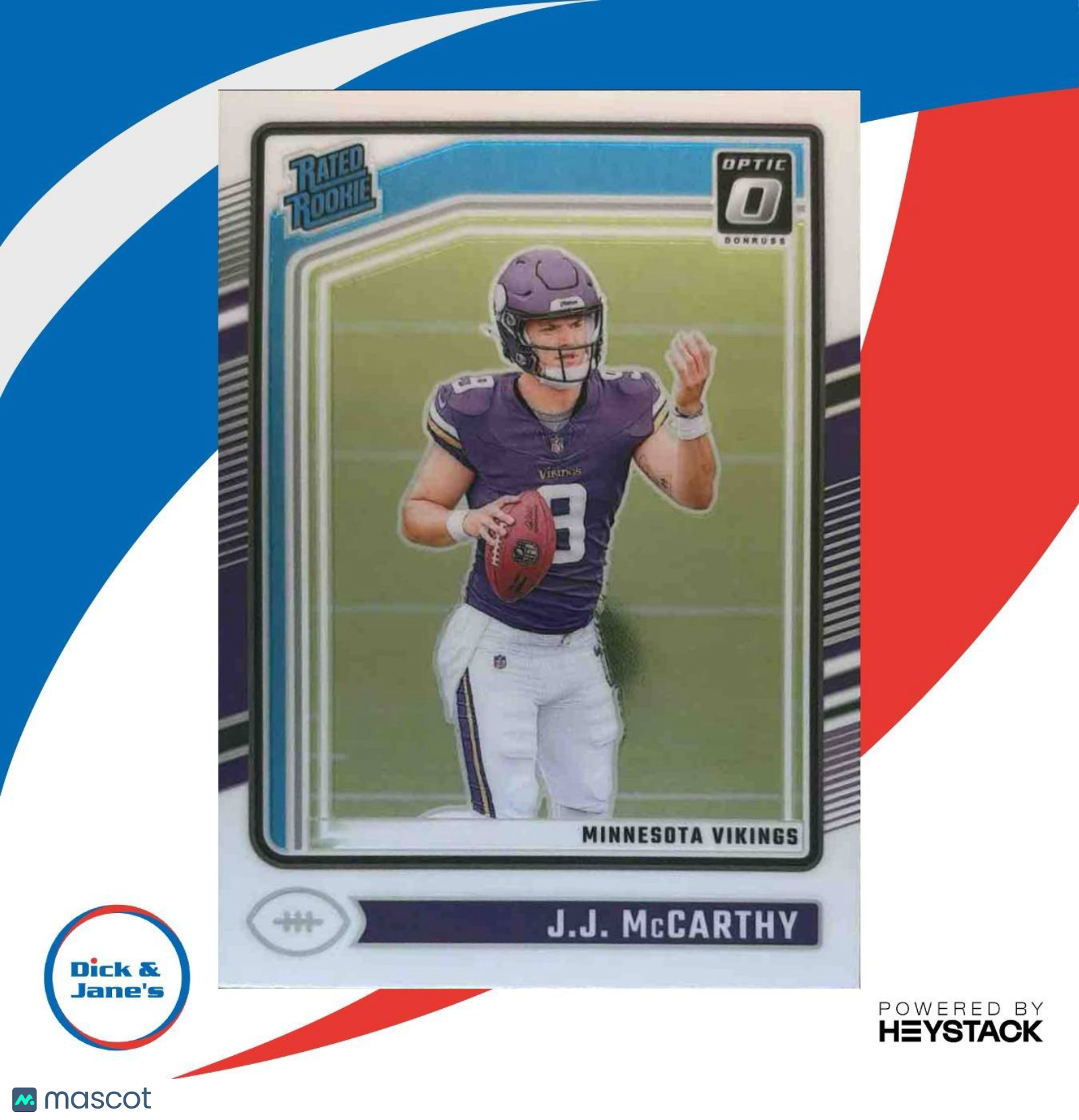 2024 Panini Donruss Optic J.J. McCarthy #235 Rated Rookie Minnesota Vikings - Sports Cards