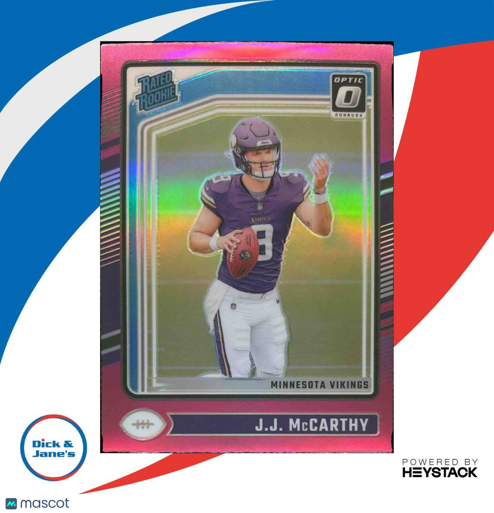 2024 Panini Donruss Optic J.J. McCarthy Pink #235 Rated Rookie Minnesota Vikings - Sports Cards