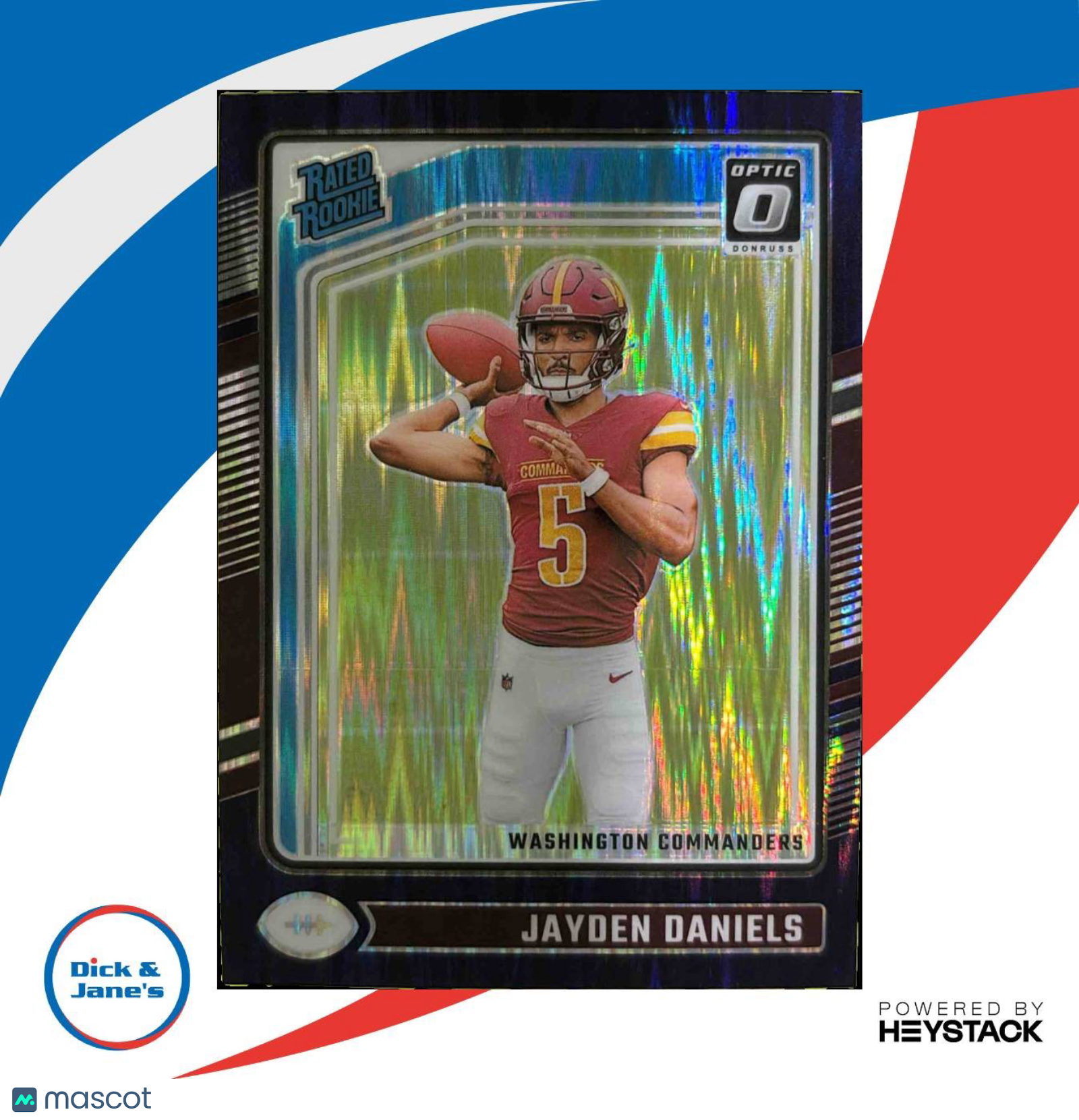 2024 Panini Donruss Optic Jayden Daniels Purple Shock Rated Rookie Washington - Sports Cards