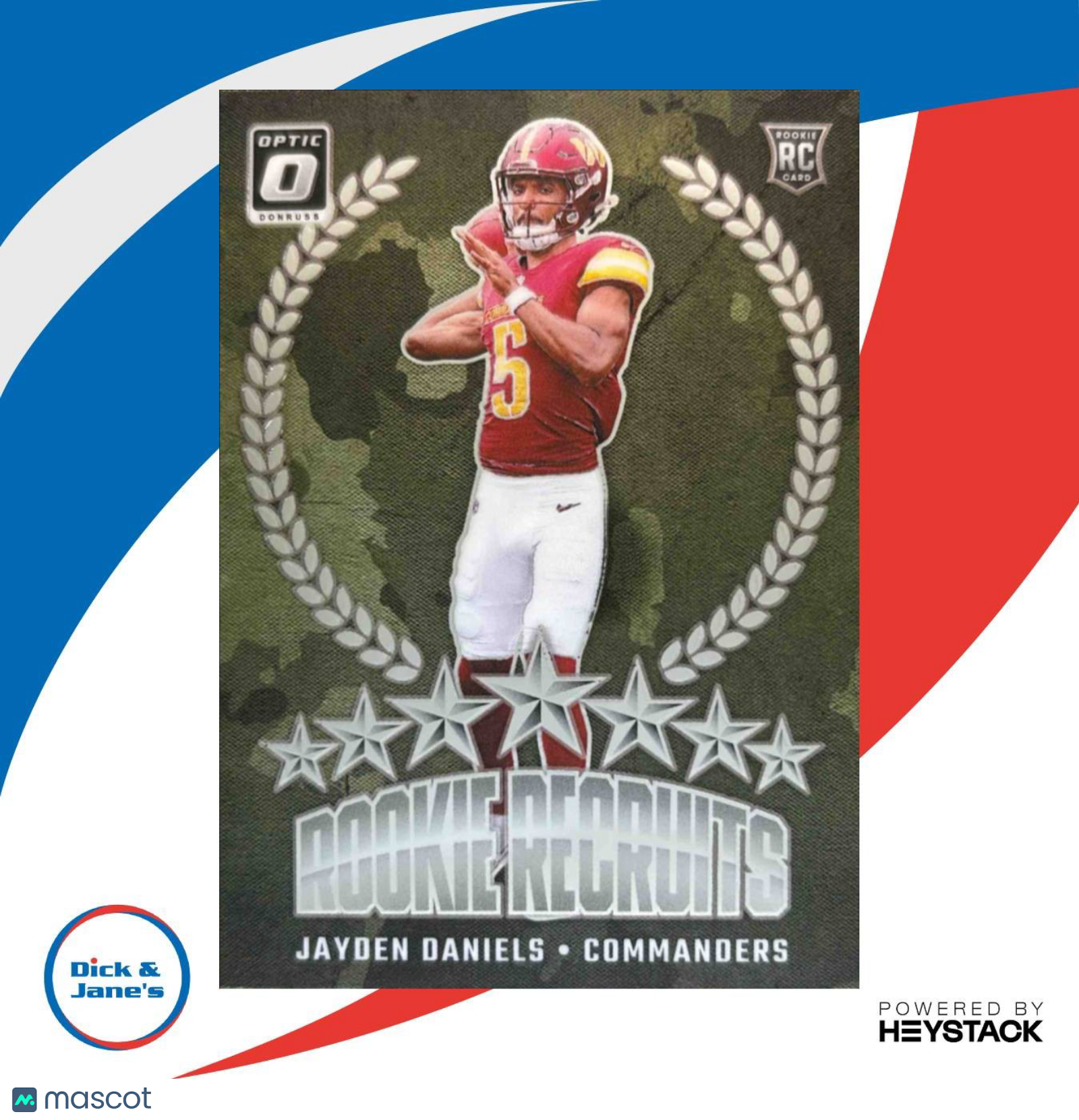 2024 Panini Donruss Optic Jayden Daniels Rookie Recruits #7 RC Commanders - Sports Cards