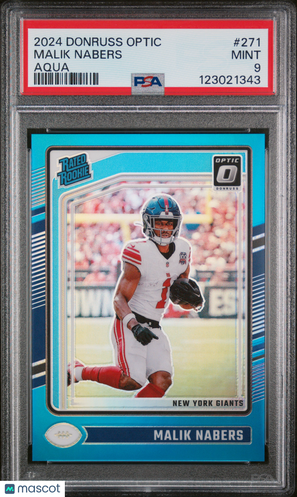 2024 Panini Donruss Optic Malik Nabers Aqua #271 PSA 9 - Graded Sports Cards