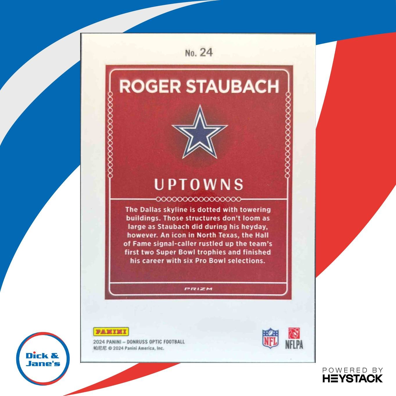2024 Panini Donruss Optic Roger Staubach Uptowns #24 SSP Dallas Cowboys - Sports Cards