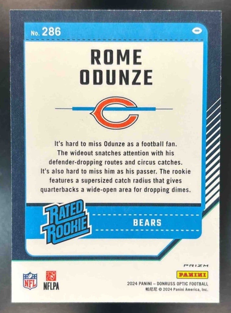 2024 Panini Donruss Optic Rome Odunze Holo #286 Chicago Bears - Sports Cards