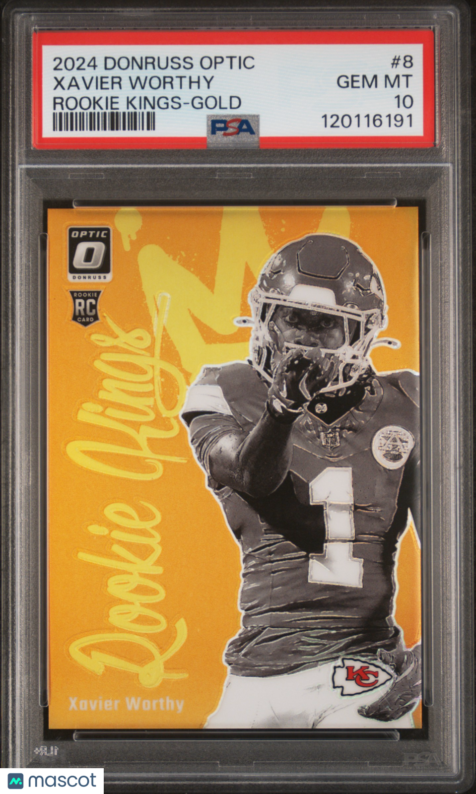 2024 Panini Donruss Optic Rookie Kings Xavier Worthy Gold 06/10 Rookie #8 PSA 10 - Graded Sports Cards