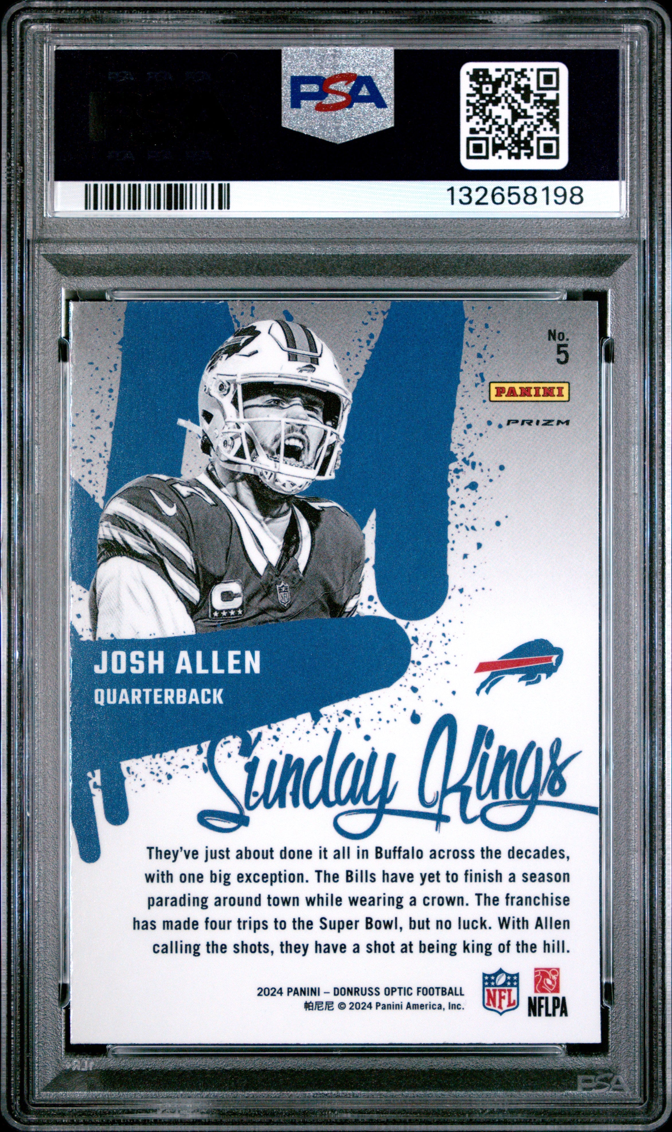 2024 Panini Donruss Optic Sunday Kings Josh Allen PSA 10 GEM MINT Buffalo Bills - Graded Sports Cards