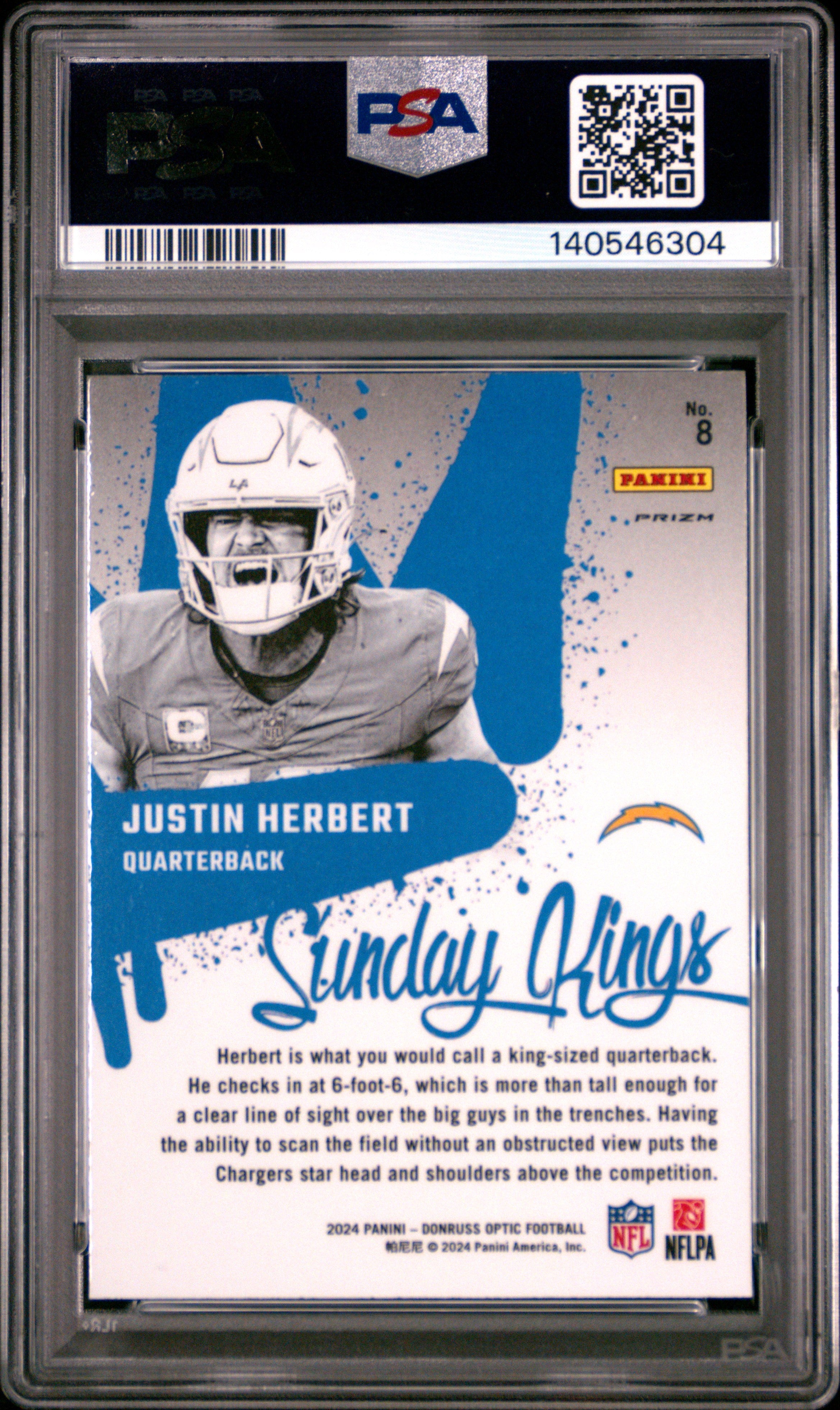 2024 Panini Donruss Optic Sunday Kings Justin Herbert #8 PSA 10 - Graded Sports Cards