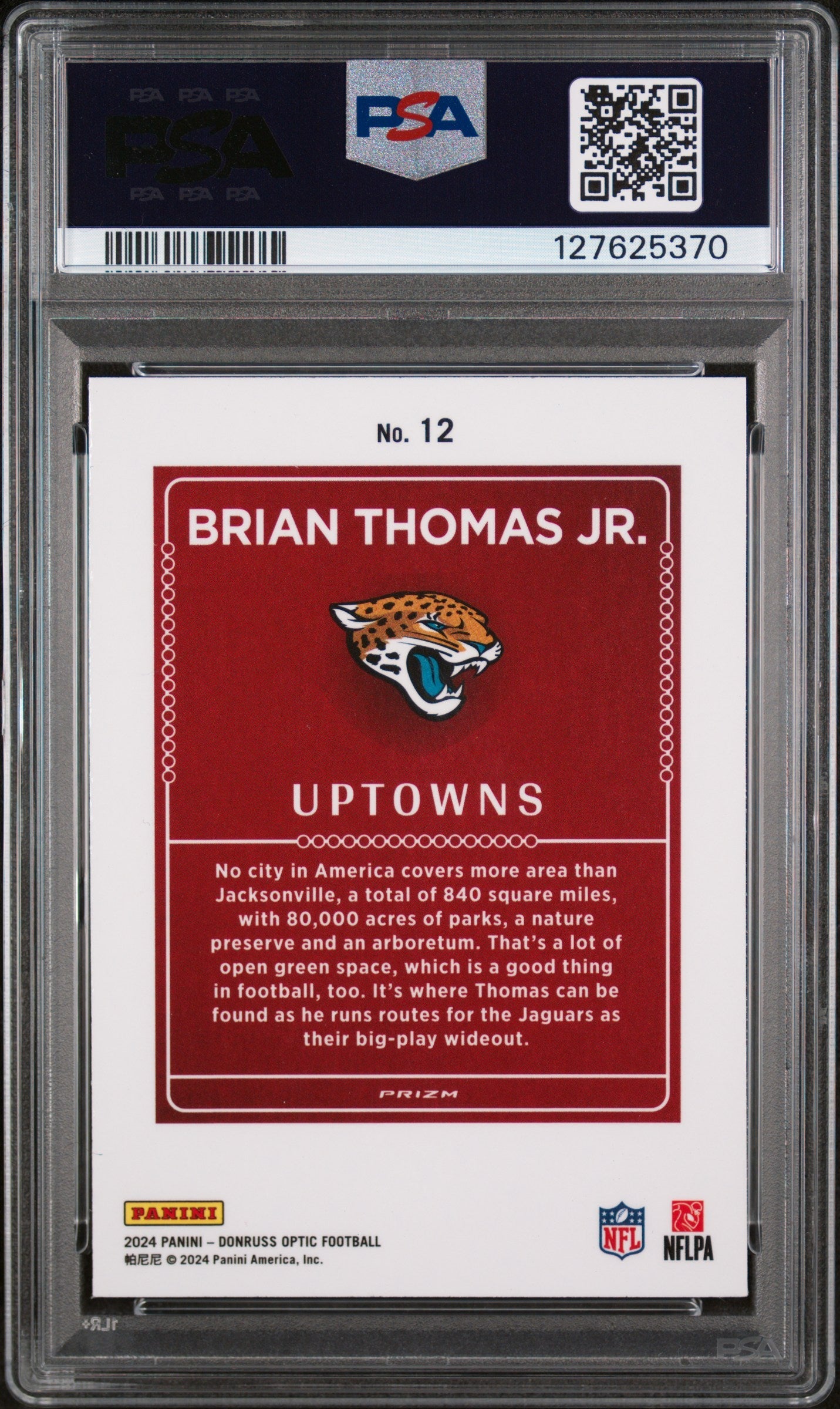2024 Panini Donruss Optic Uptowns Brian Thomas JR. #12 PSA 9 - Graded Sports Cards