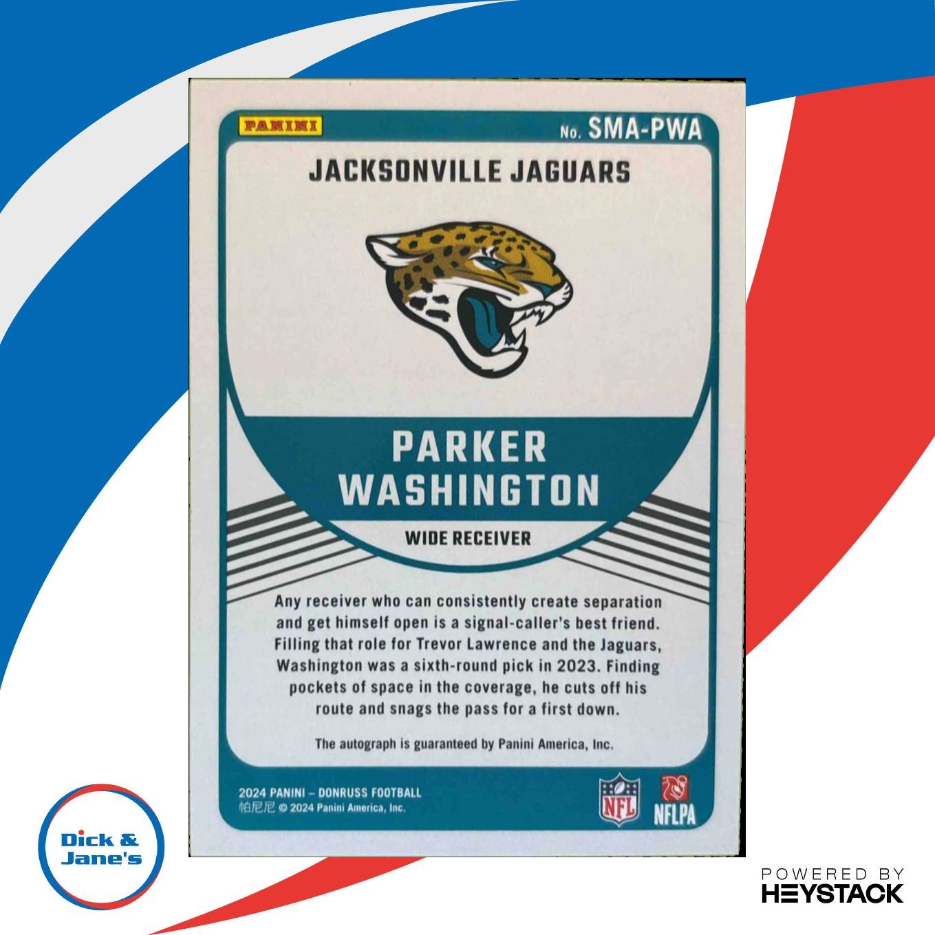 2024 Panini Donruss Parker Washington Signature Marks Auto Jacksonville Jaguars - Sports Cards