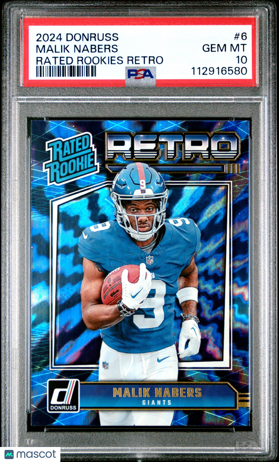 2024 Panini Donruss Rated Rookies Retro Malik Nabers #6 PSA 10 - Graded Sports Cards