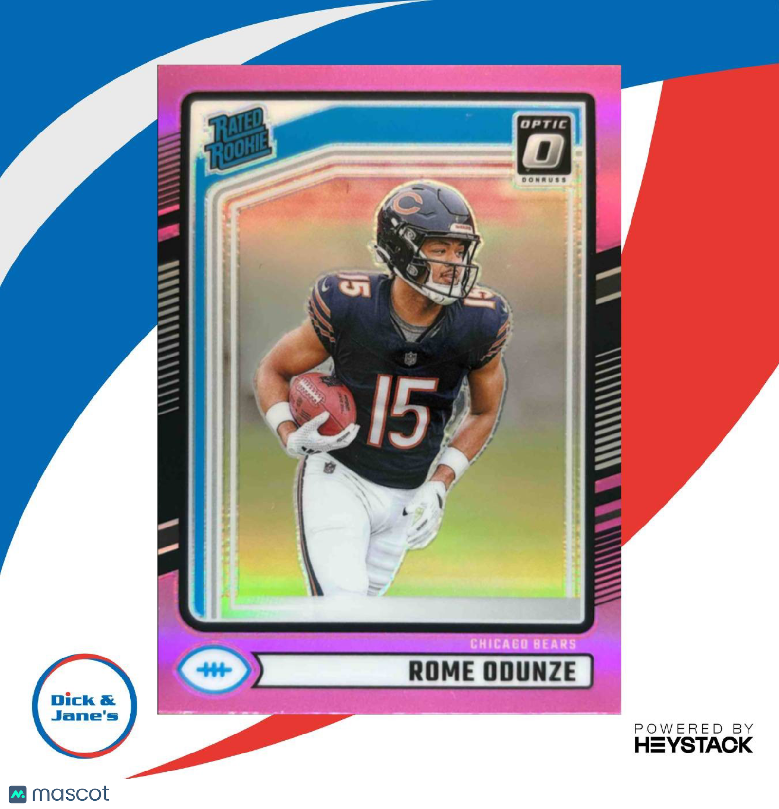 2024 Panini Donruss Rome Odunze Optic Rated Rookie Preview Pink #309 RC Bears - Sports Cards