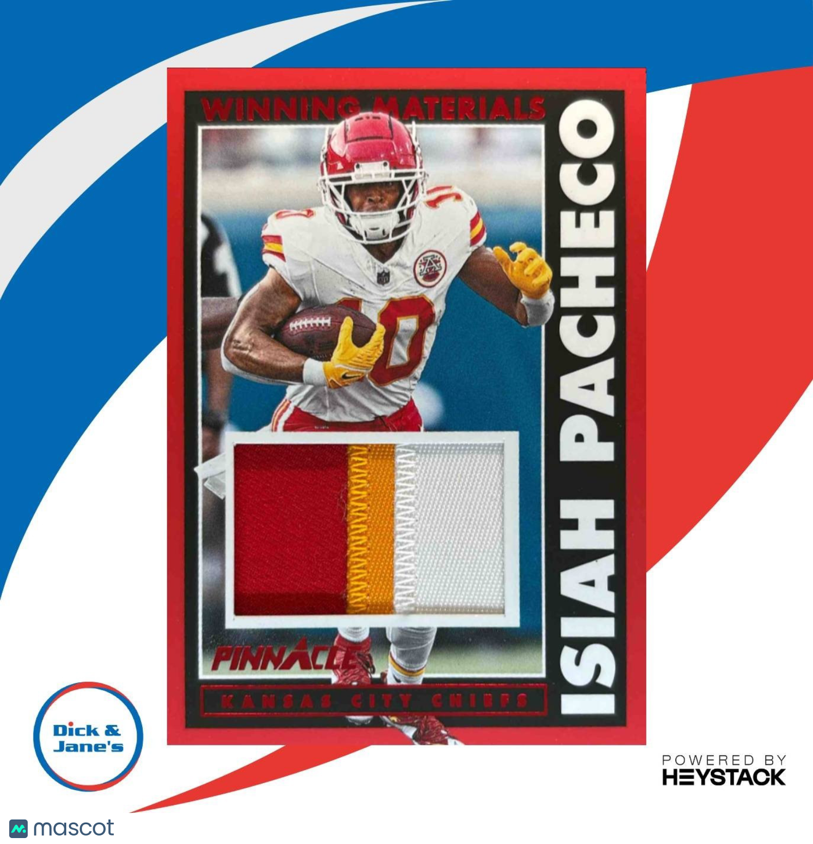2024 Panini Encore Isiah Pacheco Pinnacle Winning Materials Red TRI /75 Chiefs - Sports Cards