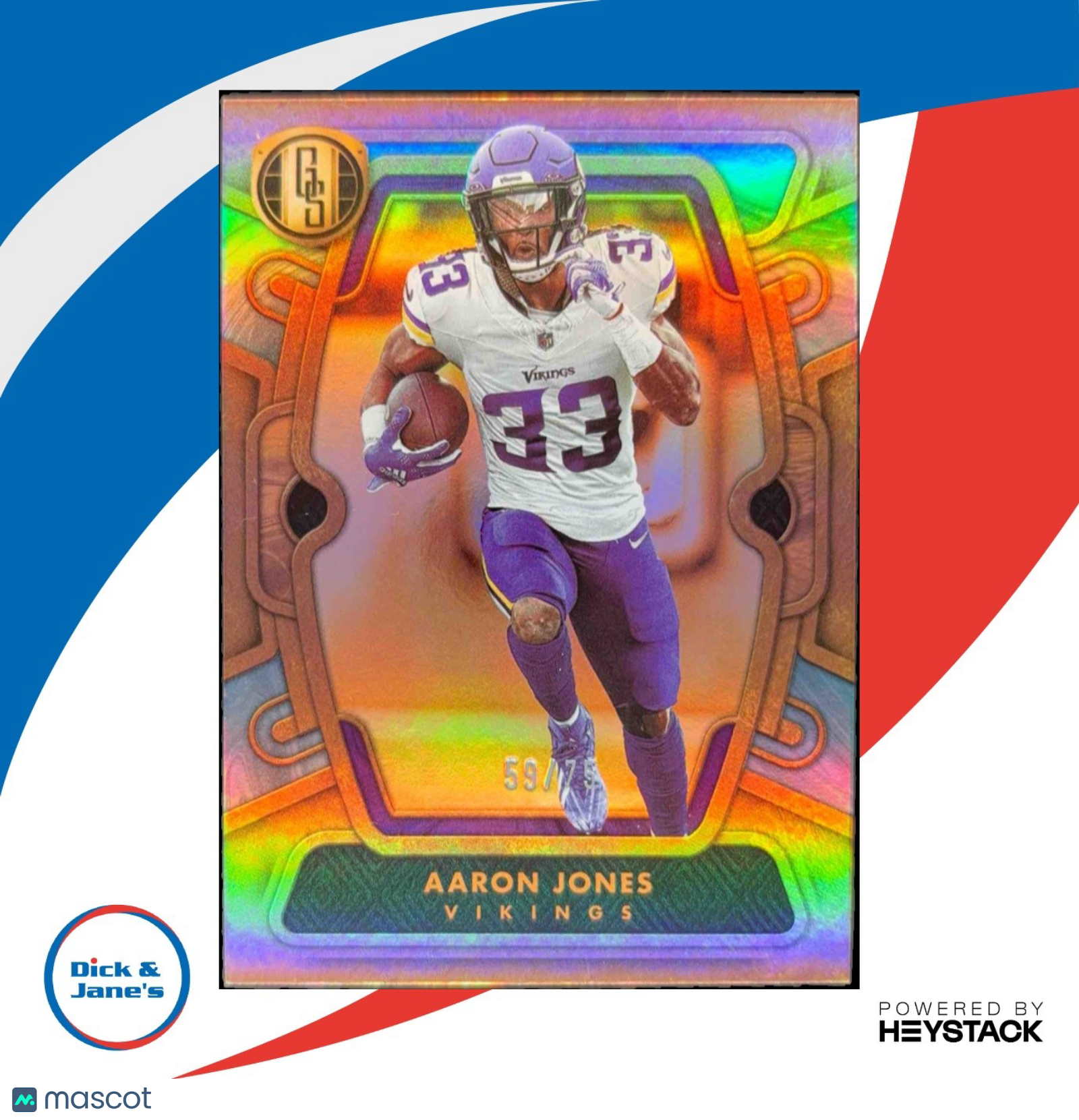 2024 Panini Gold Standard Aaron Jones Platinum 59/75 #65 Minnesota Vikings - Sports Cards