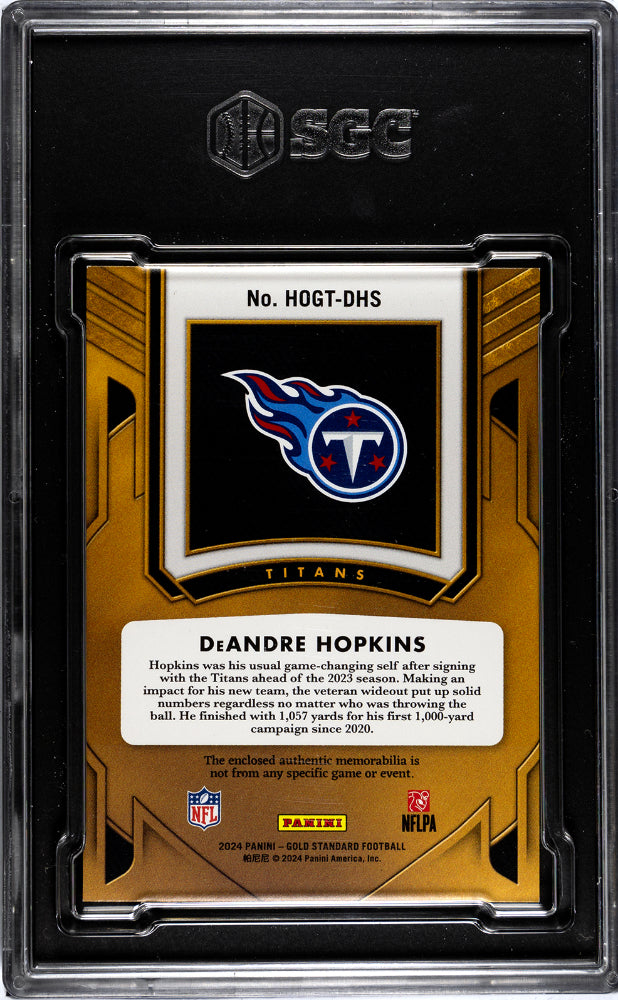 2024 Panini Gold Standard DeAndre Hopkins Heart Of Threads #HOGT-DHS SGC 9.5 - Graded Sports Cards