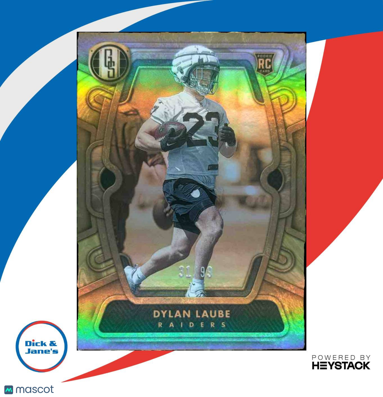 2024 Panini Gold Standard Dylan Laube 31/99 #183 RC Las Vegas Raiders - Sports Cards