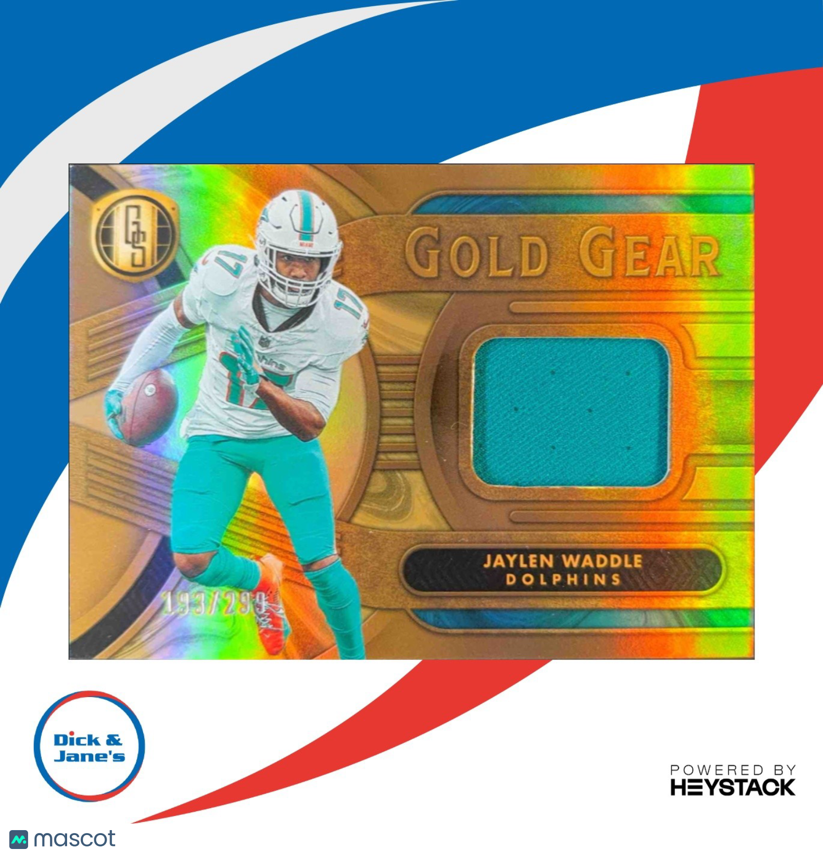 2024 Panini Gold Standard Jaylen Waddle Gear #GG-JWE MEM Miami Dolphins - Sports Cards