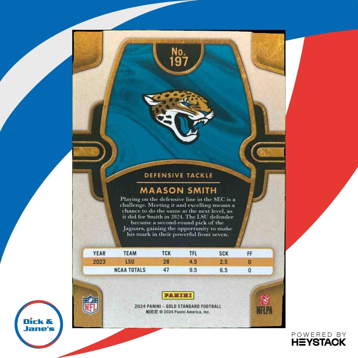 2024 Panini Gold Standard Maason Smith 22/99 #197 RC Jacksonville Jaguars - Sports Cards