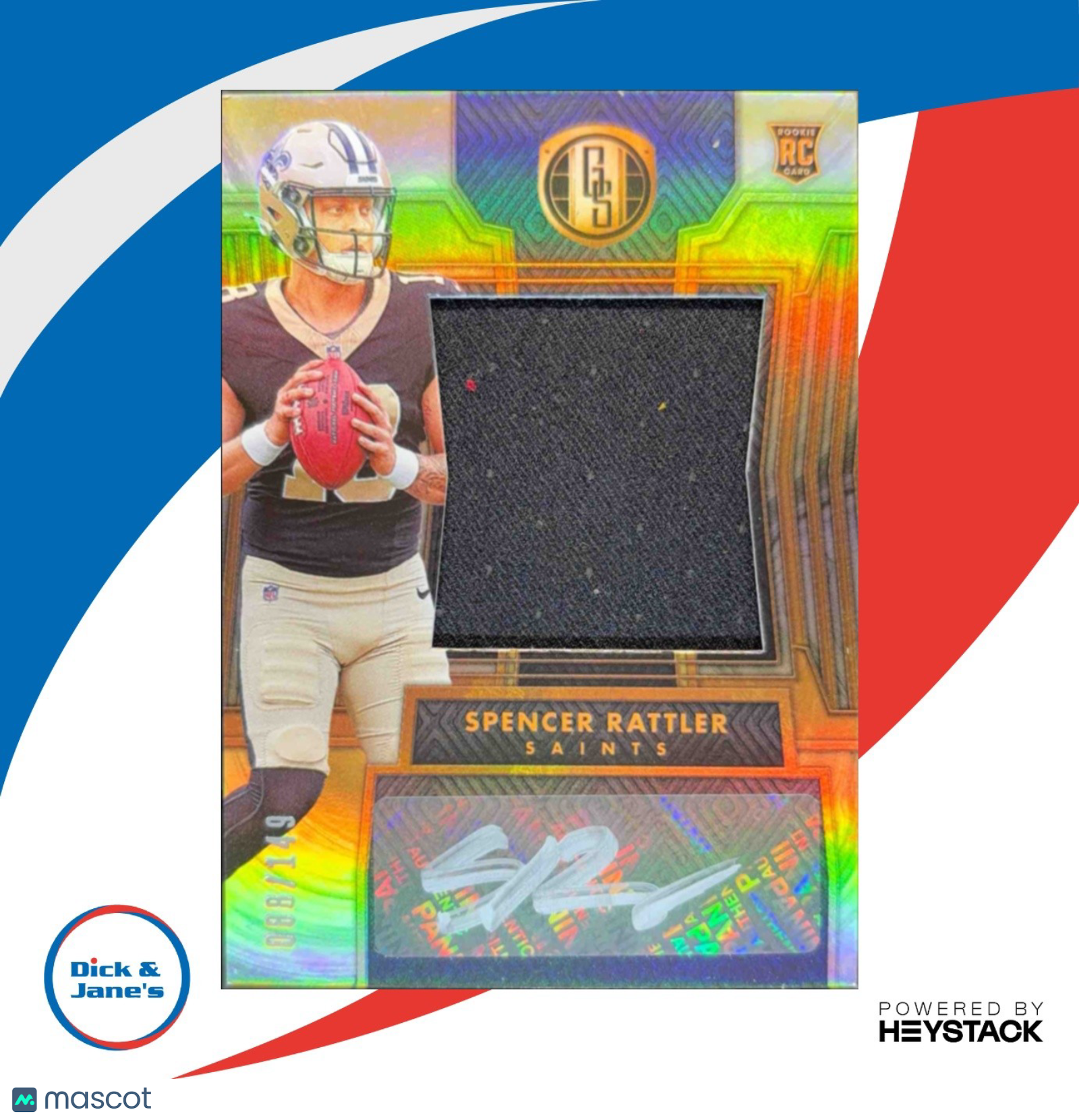 2024 Panini Gold Standard Spencer Rattler 88/149 #278 Memorabilia RC Auto Saints - Sports Cards