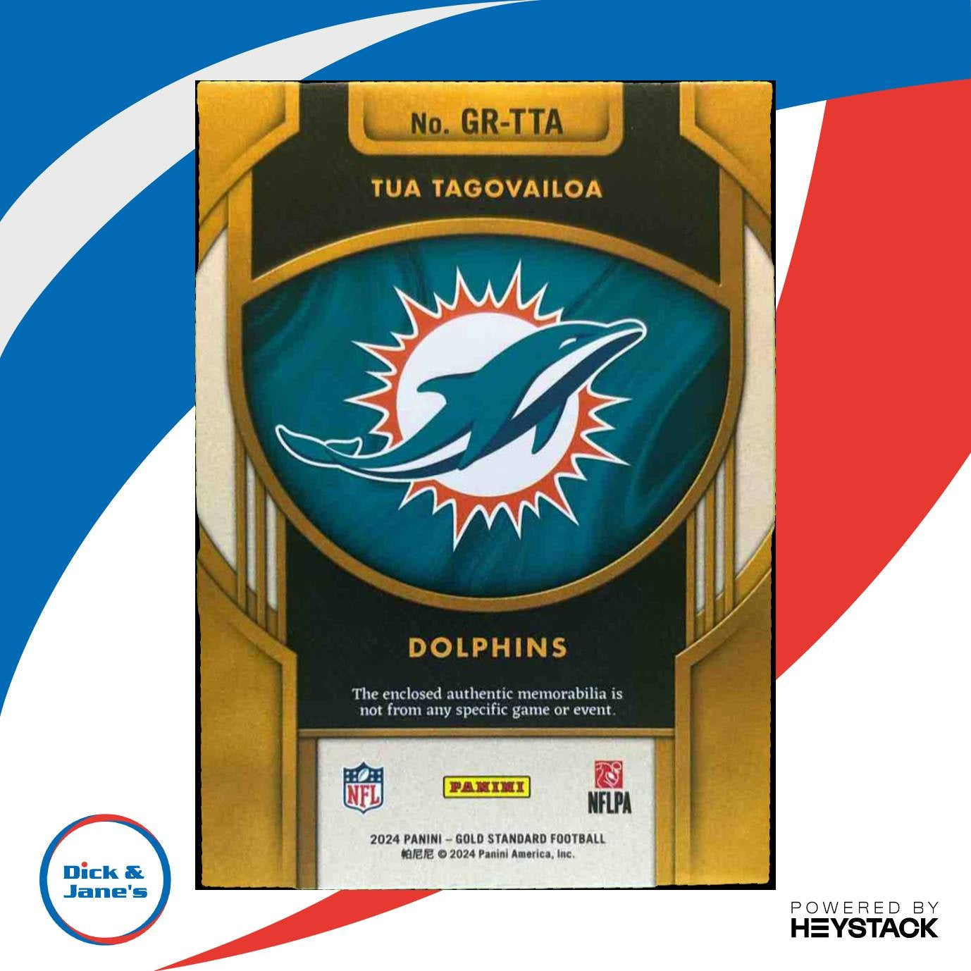 2024 Panini Gold Standard Tua Tagovailoa Rush 55/299 #GR-TTA MEM Miami Dolphins - Sports Cards