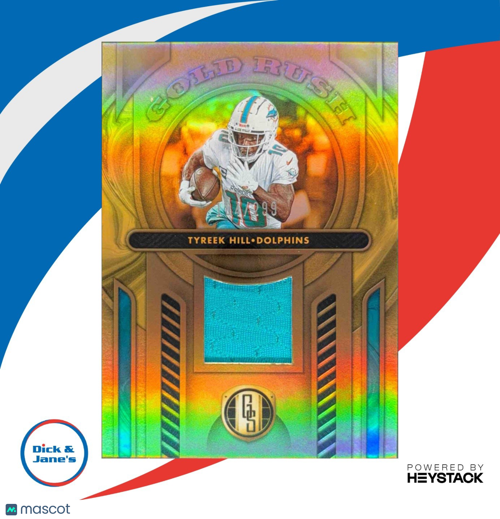 2024 Panini Gold Standard Tyreek Hill Rush 104/299 #GR-THL MEM Miami Dolphins - Sports Cards