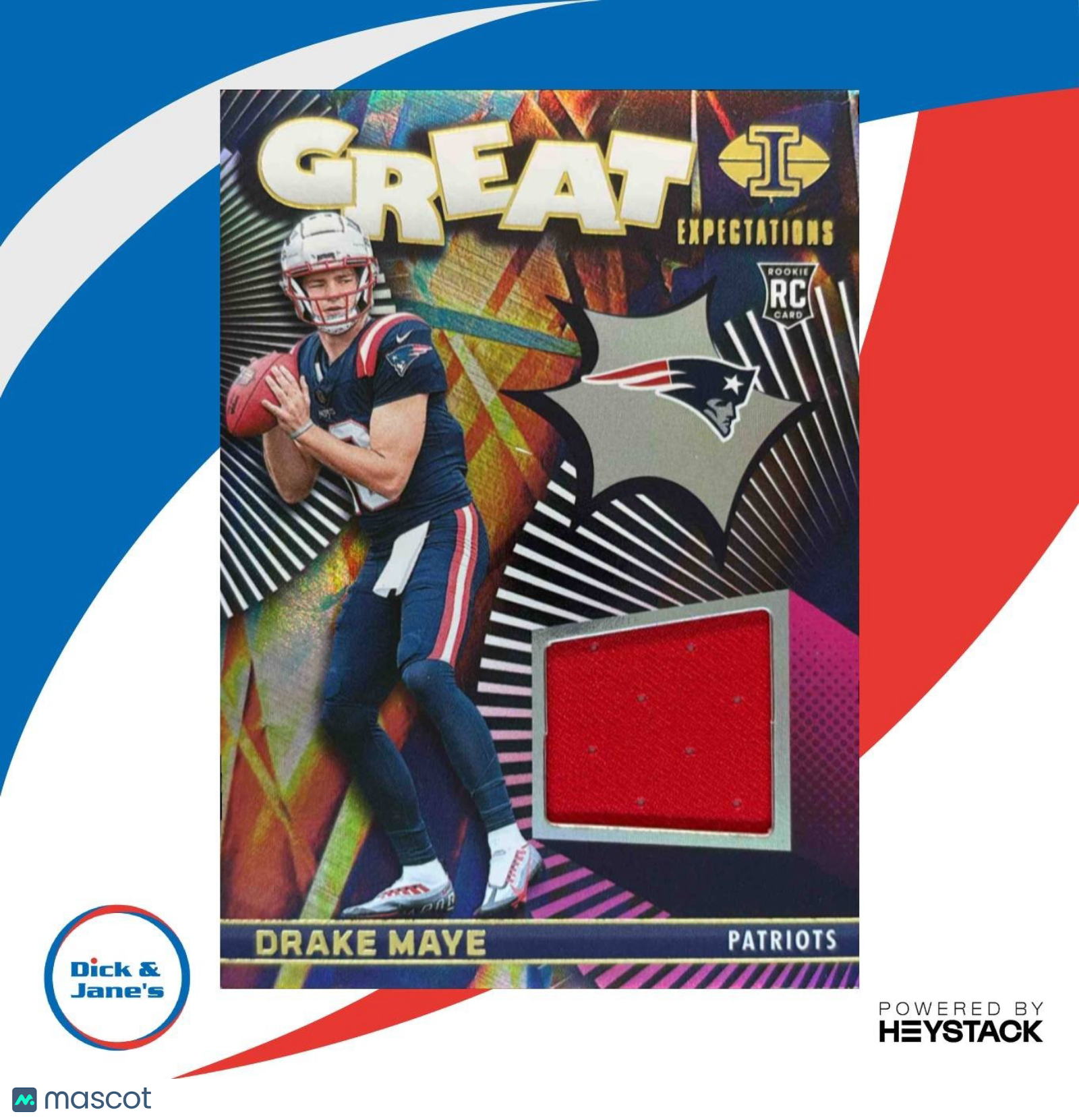 2024 Panini Illusions Drake Maye Great Expectations MEM RC New England Patriots - Sports Cards