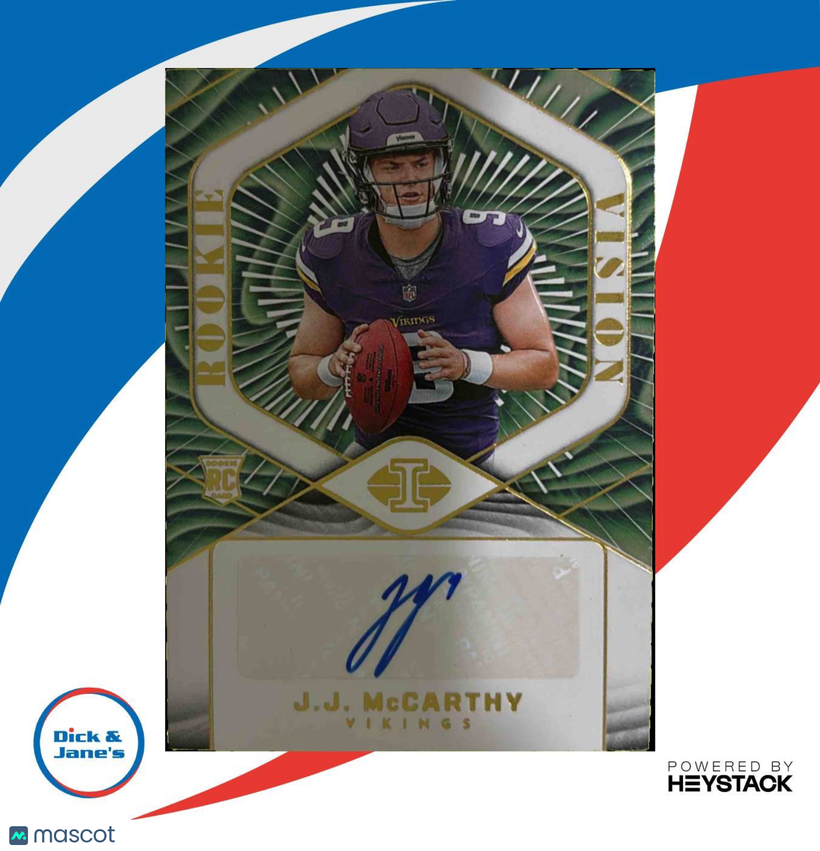 2024 Panini Illusions J.J. McCarthy Rookie Vision Signatures/199 RC Auto Vikings - Sports Cards