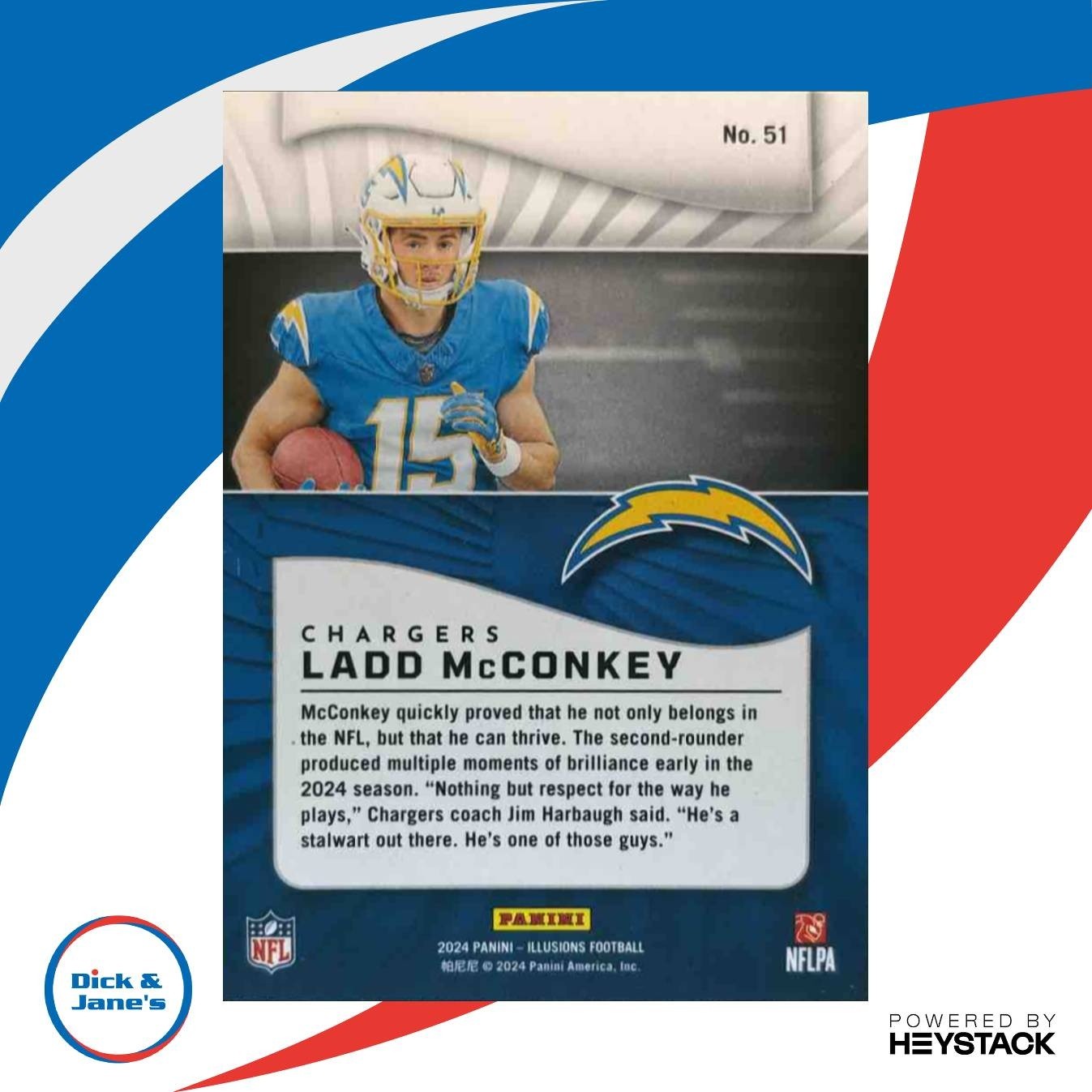 2024 Panini Illusions Ladd McConkey Orange Trophy Collection #51 RC Chargers - Sports Cards