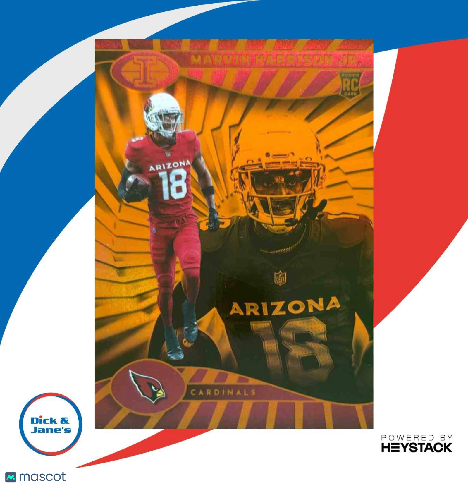 2024 Panini Illusions Marvin Harrison Jr. Orange Trophy Collection RC Cardinals - Sports Cards