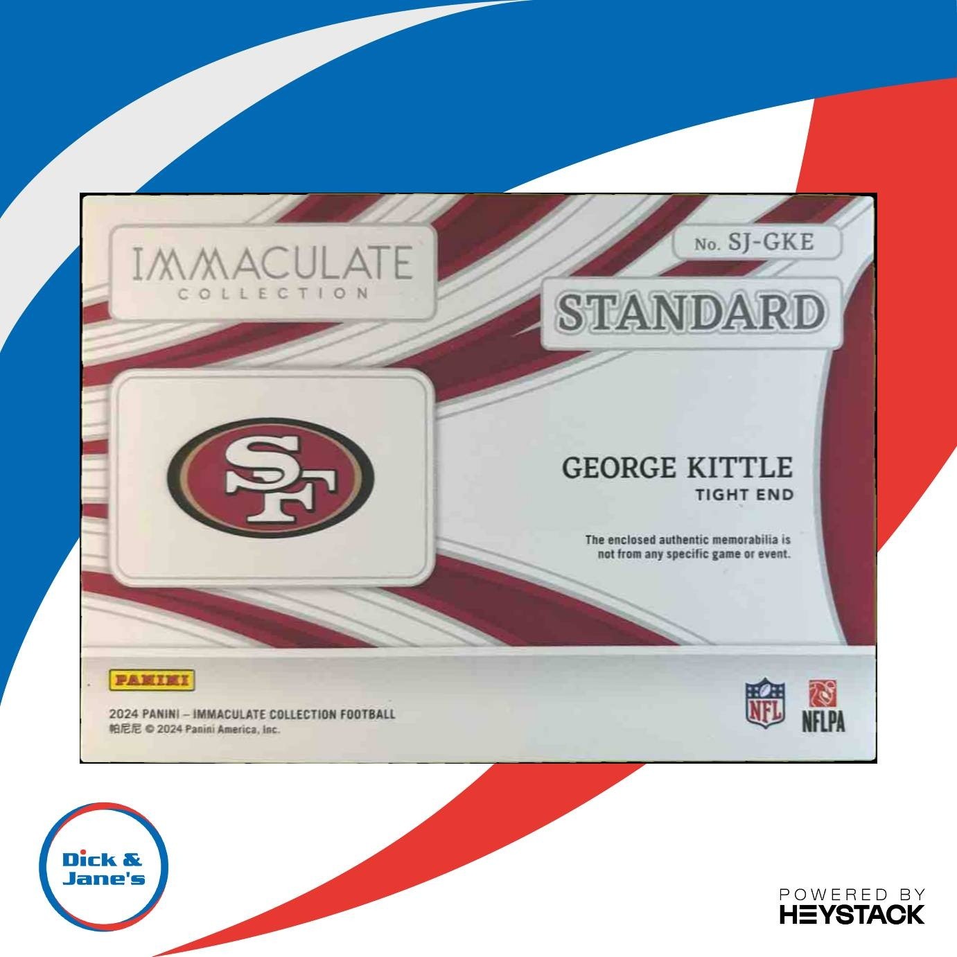 2024 Panini Immaculate George Kittle Standard Jersey /49 #34 San Francisco 49ers - Sports Cards