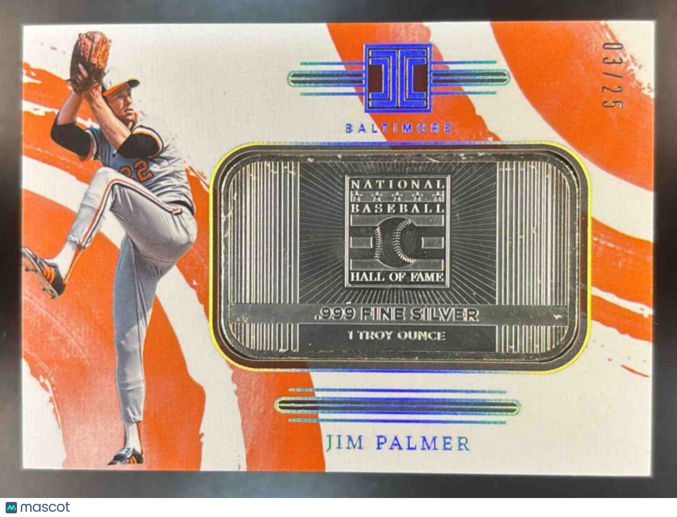 2024 Panini Impeccable Jim Palmer Cooperstown Logo Silver BAR /25 #29 Orioles - Sports Cards