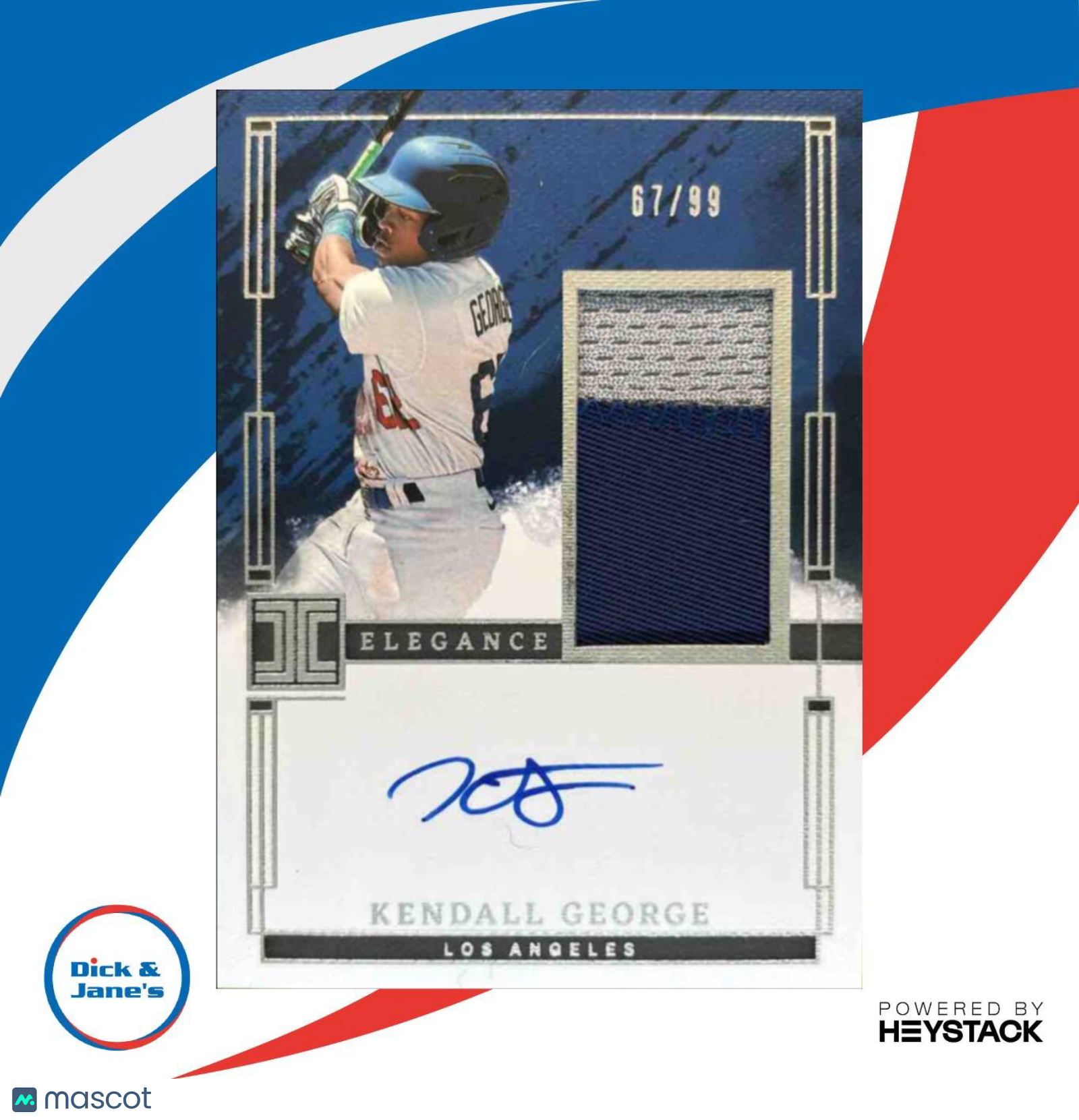 2024 Panini Impeccable Kendall George Elegance Prospect Jersey Auto /99 Dodgers - Sports Cards