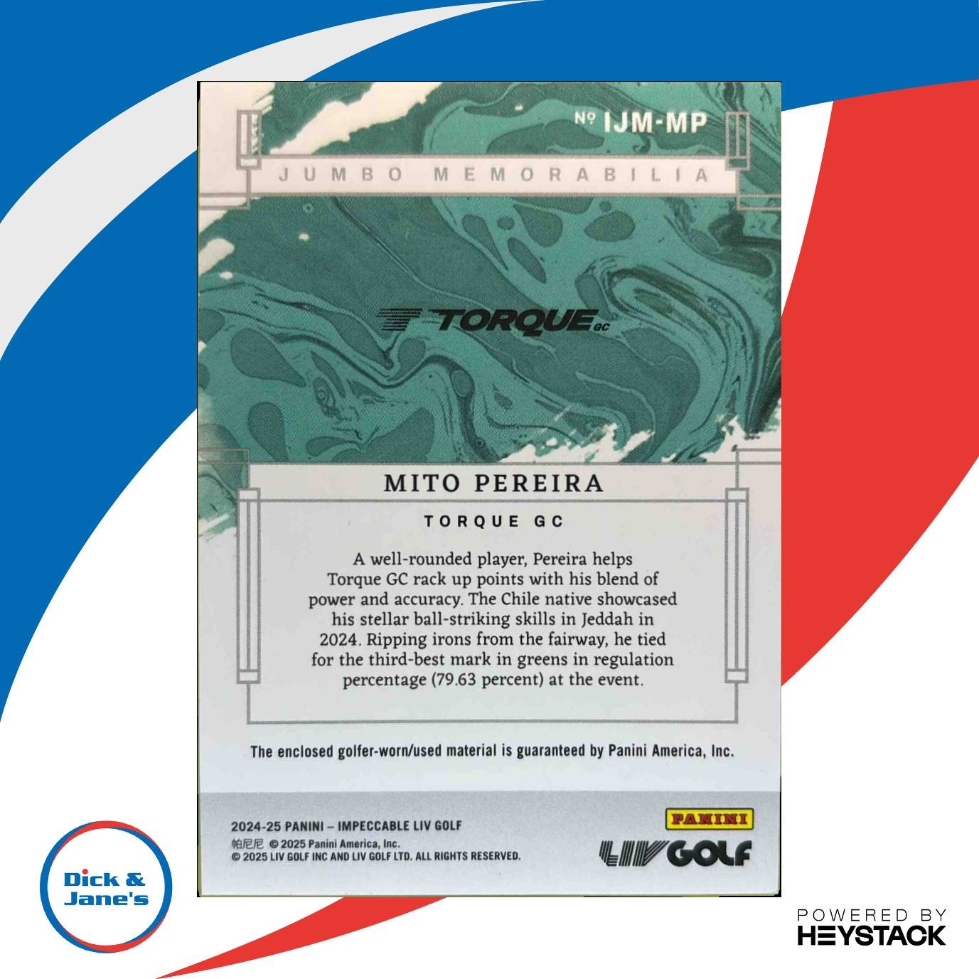 2024 Panini Impeccable LIV Mito Pereira Jumbo Memorabilia 71/99 #25 Torque GC - Sports Cards