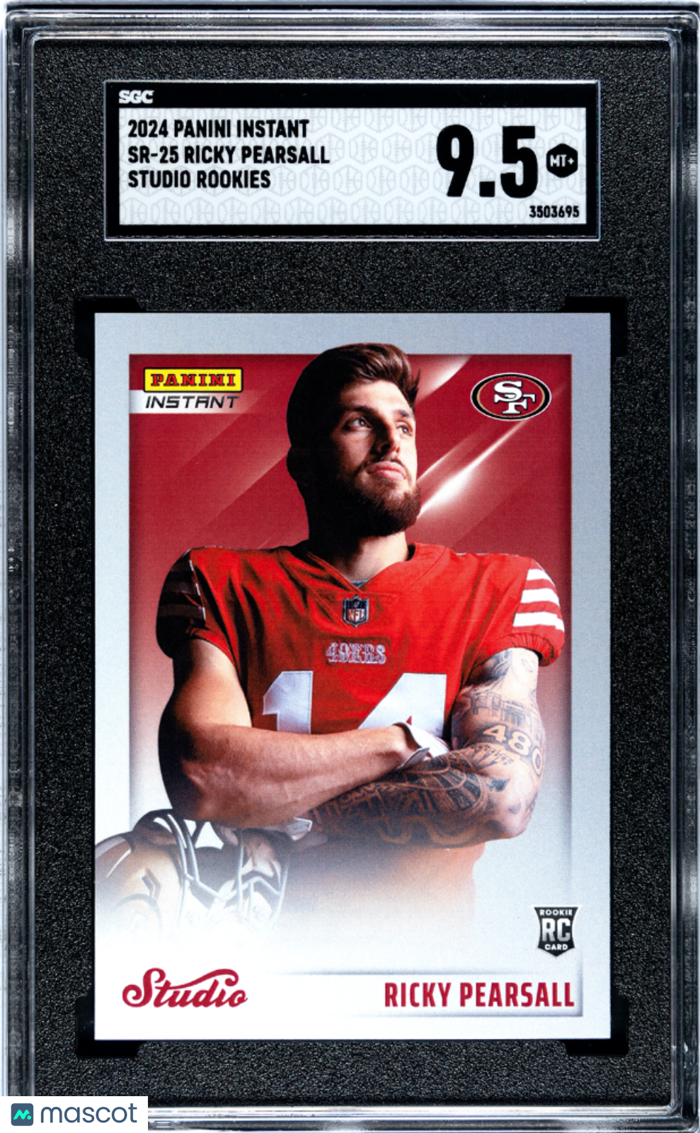 2024 Panini Instant Ricky Pearsall Studio Rookies SGC 9.5 San Francisco 49ers - Graded Sports Cards