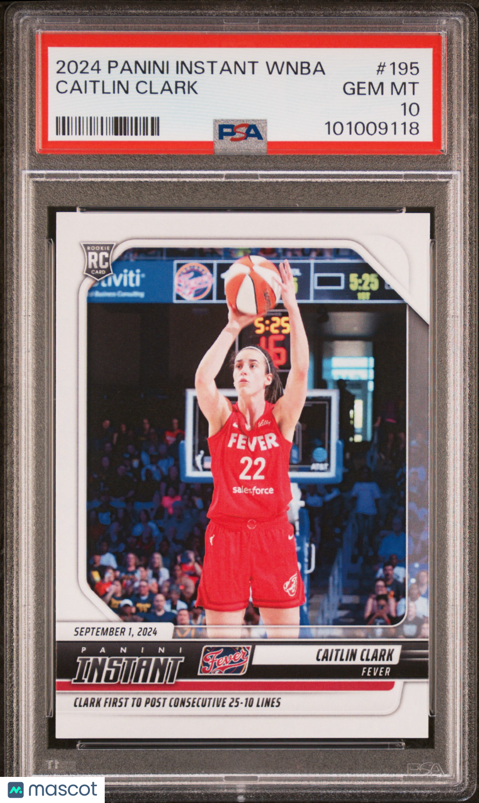 2024 Panini Instant WNBA Caitlin Clark Rookie #195 PSA 10 GEM MINT Indiana Fever - Graded Sports Cards