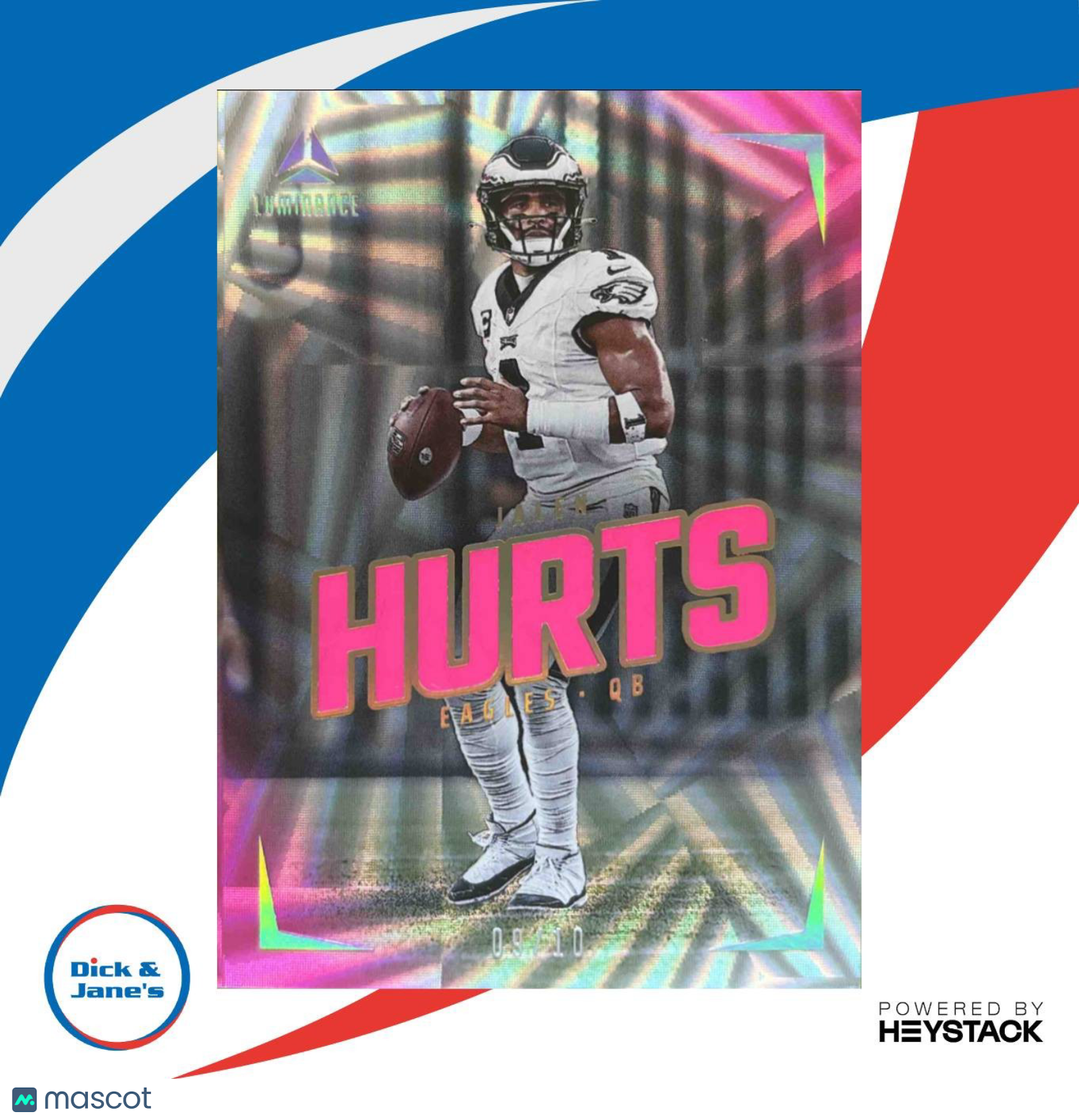 2024 Panini Luminance Jalen Hurts Vivid Hot Pink 09/10 #57 Philadelphia Eagles - Sports Cards