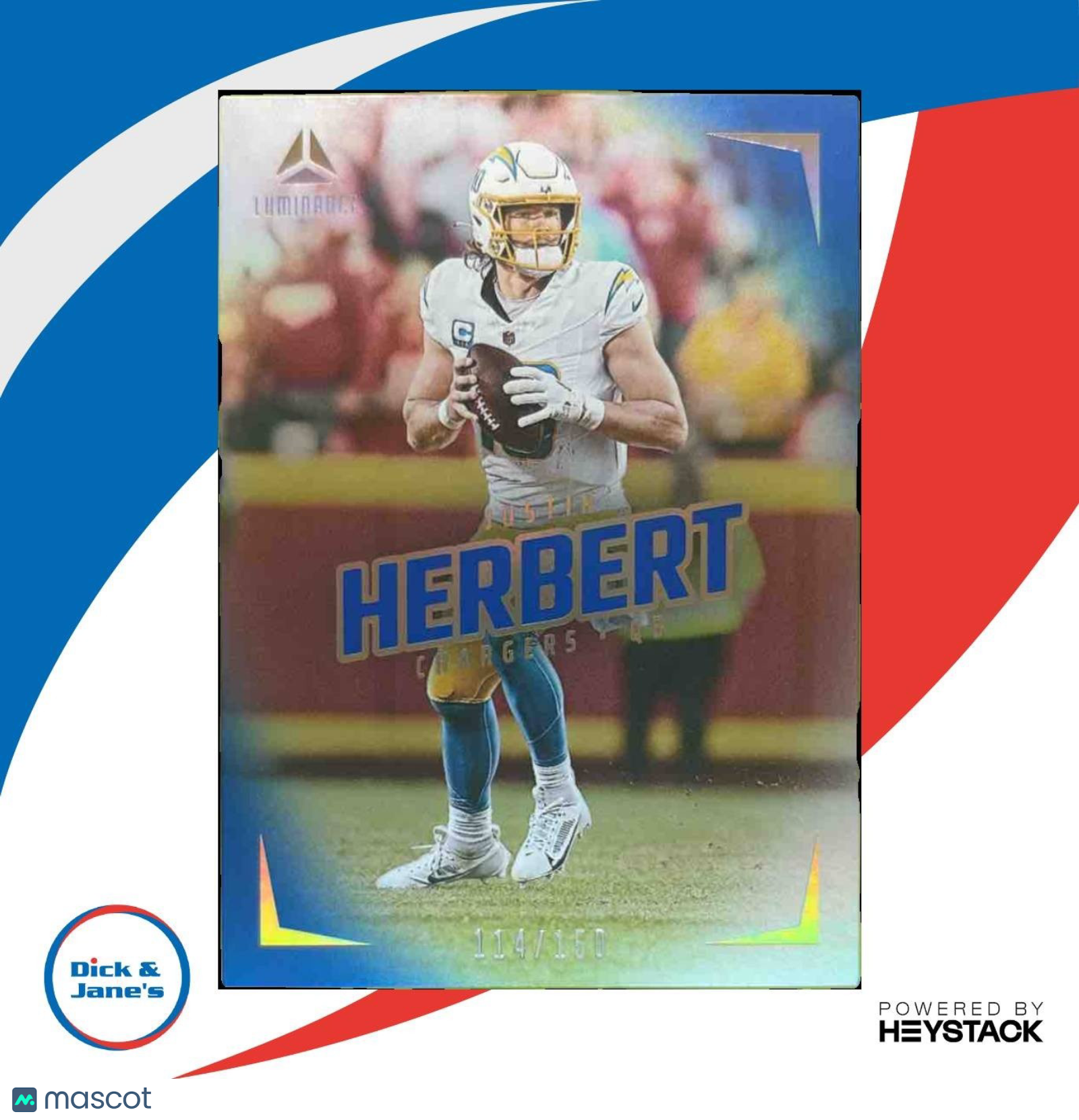 2024 Panini Luminance Justin Herbert Blue /150 #38 Los Angeles Chargers - Sports Cards