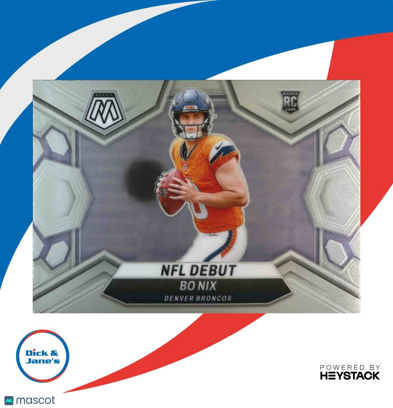 2024 Panini Mosaic Bo Nix #271 RC NFL Debut Denver Broncos - Sports Cards