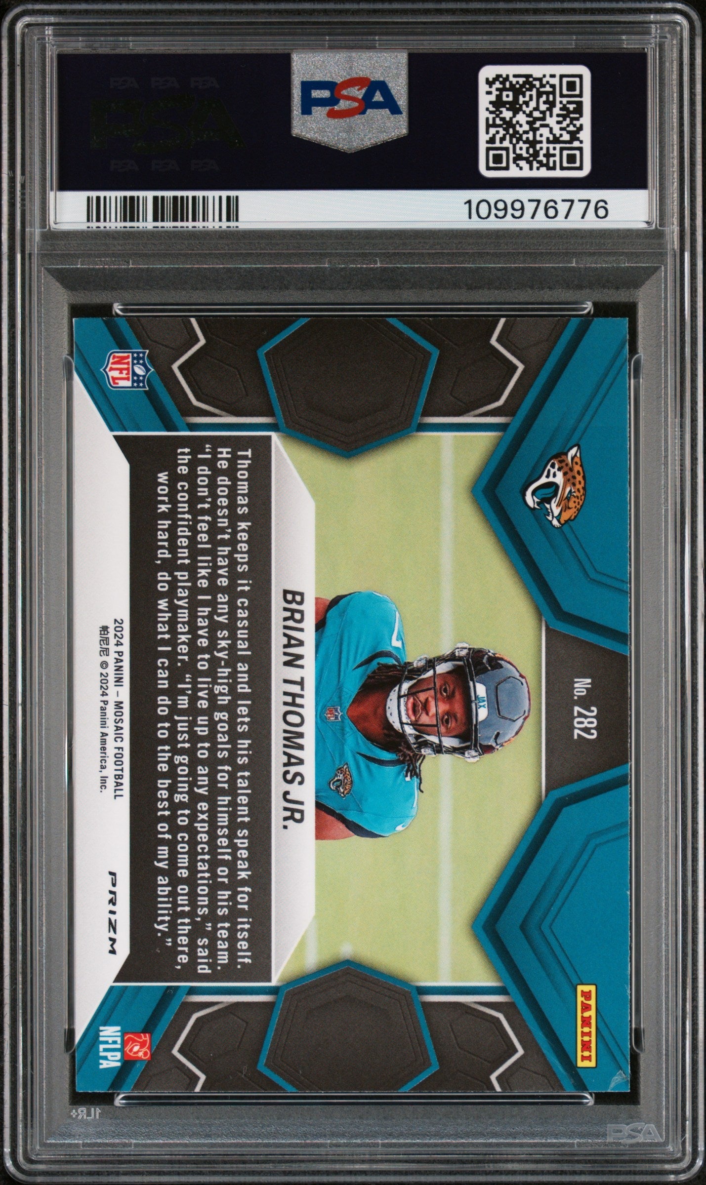 2024 Panini Mosaic Brian Thomas JR. Camo Pink Rookie #282 PSA 10 GEM MINT - Graded Sports Cards