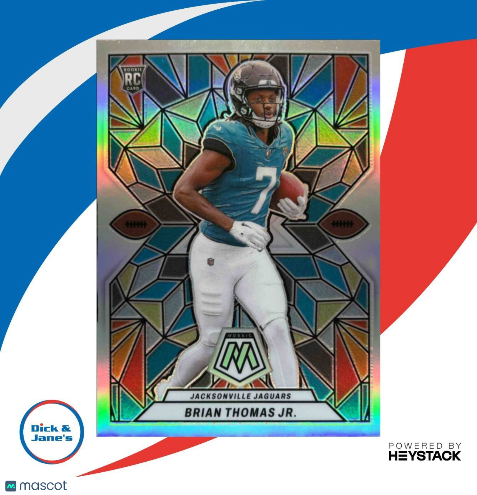 2024 Panini Mosaic Brian Thomas Jr. Stained Glass #SG-14 Jacksonville Jaguars - Sports Cards