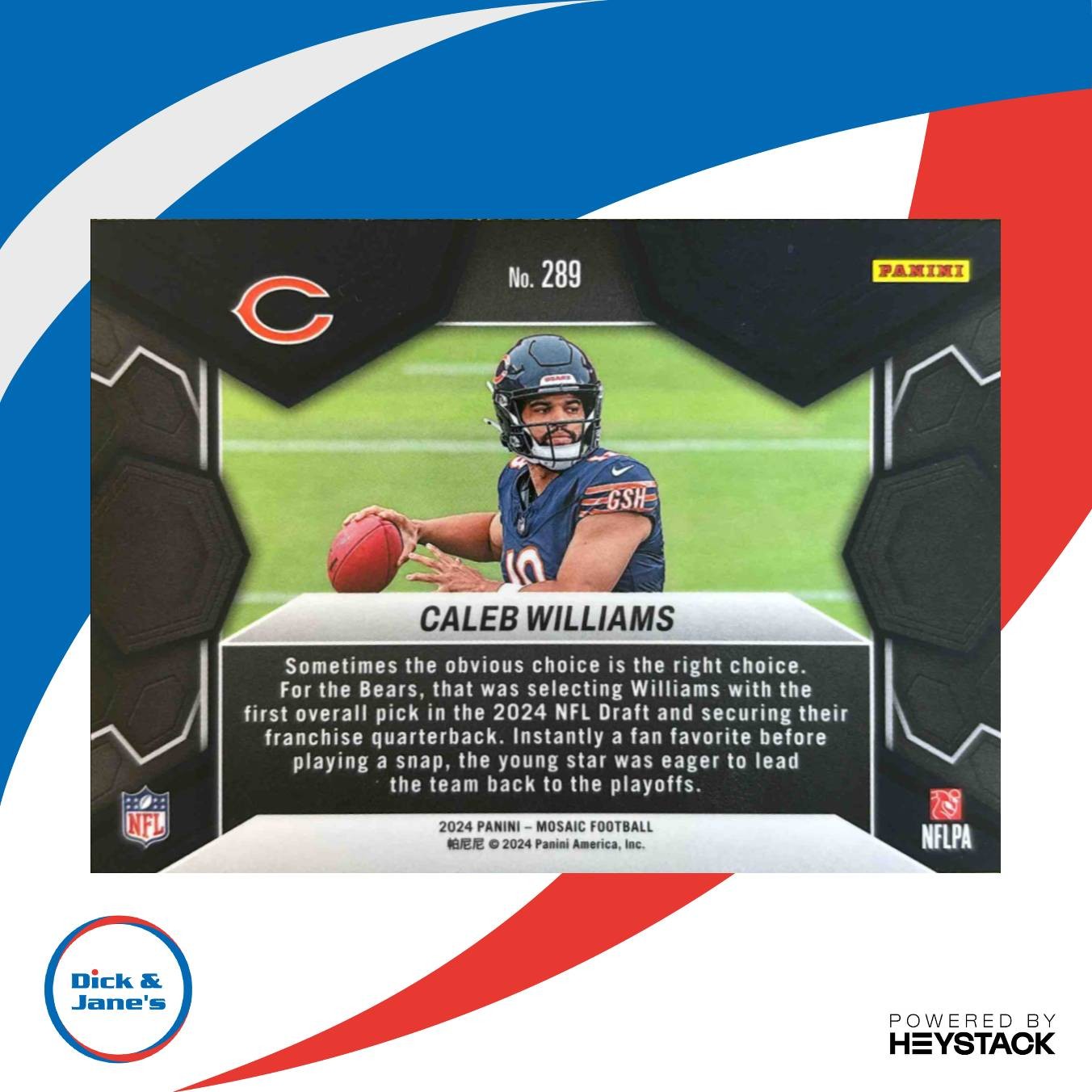 2024 Panini Mosaic Caleb Williams #289 RC NFL Debut Chicago Bears - Sports Cards