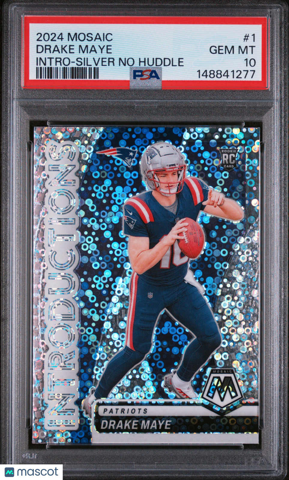 2024 Panini Mosaic Introductions Drake Maye Silver No Huddle PSA 10 GEM MINT - Graded Sports Cards