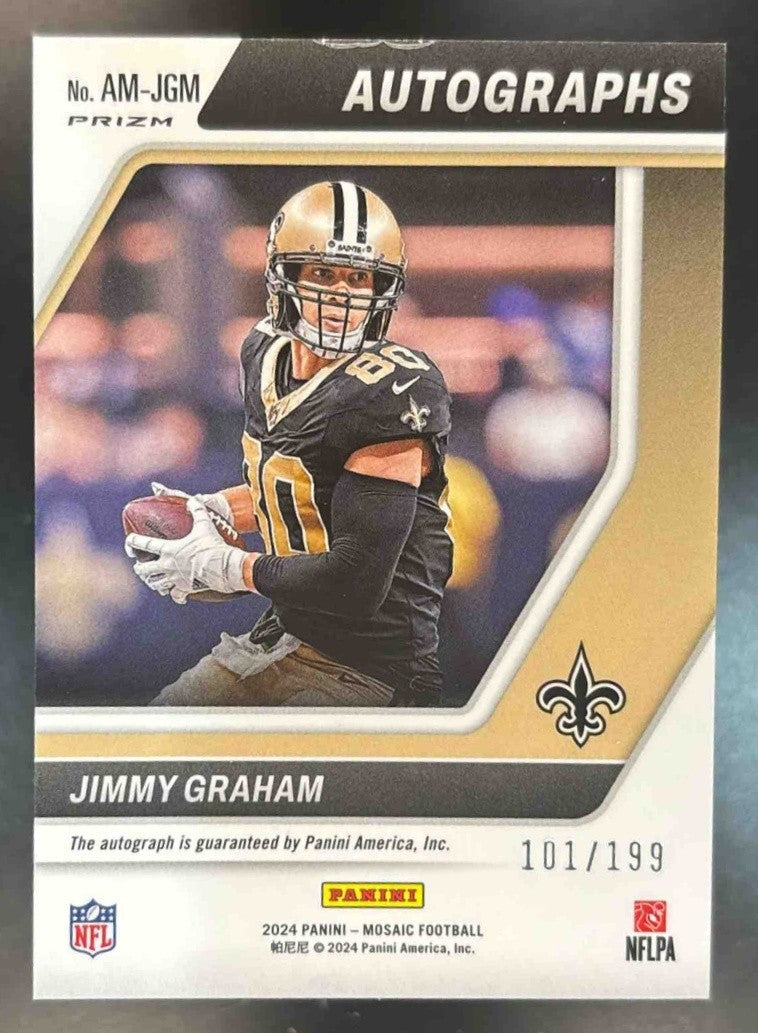 2024 Panini Mosaic Jimmy Graham Auto Red Prizm /199 #AM-JGM New Orleans Saints - Sports Cards