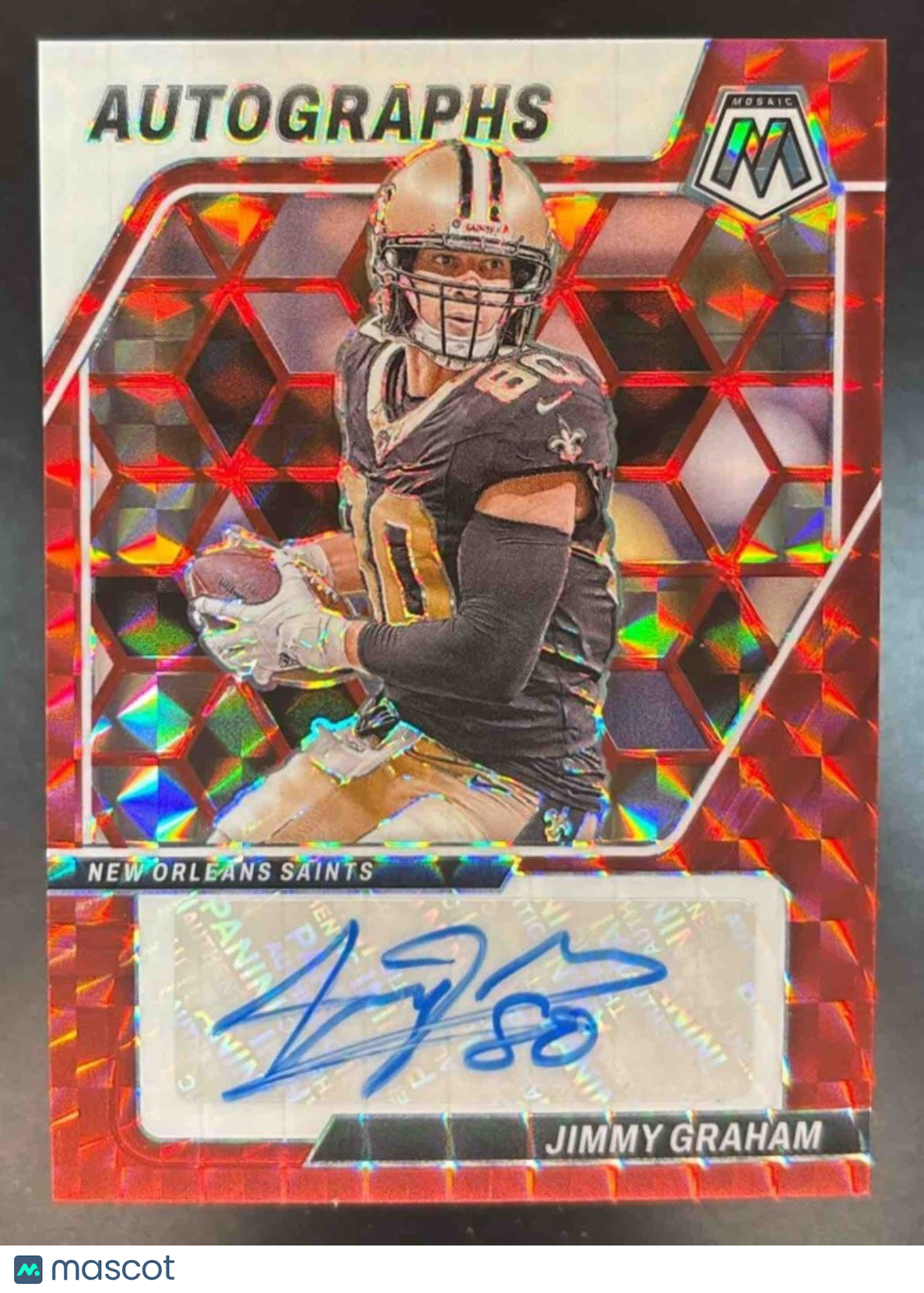 2024 Panini Mosaic Jimmy Graham Auto Red Prizm /199 #AM-JGM New Orleans Saints - Sports Cards