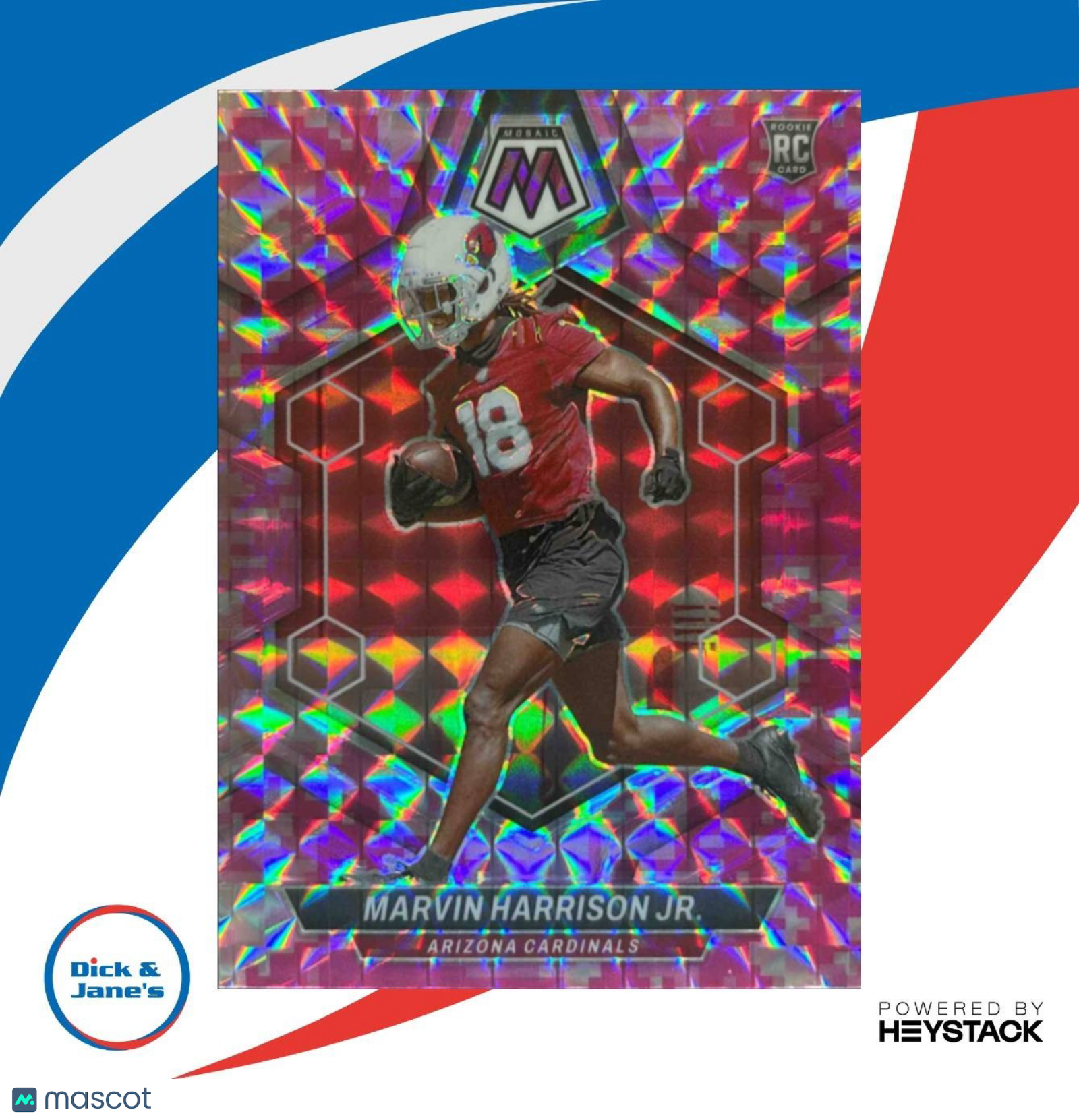 2024 Panini Mosaic Marvin Harrison Jr. Camo Pink Prizm #304 RC Arizona Cardinals - Sports Cards