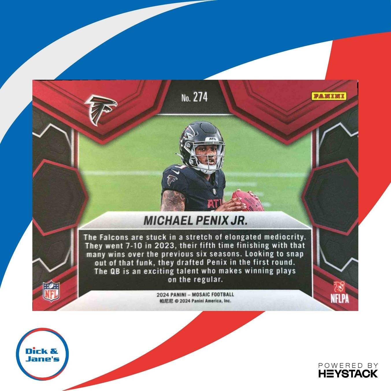 2024 Panini Mosaic Michael Penix Jr. #274 RC NFL Debut Atlanta Falcons - Sports Cards